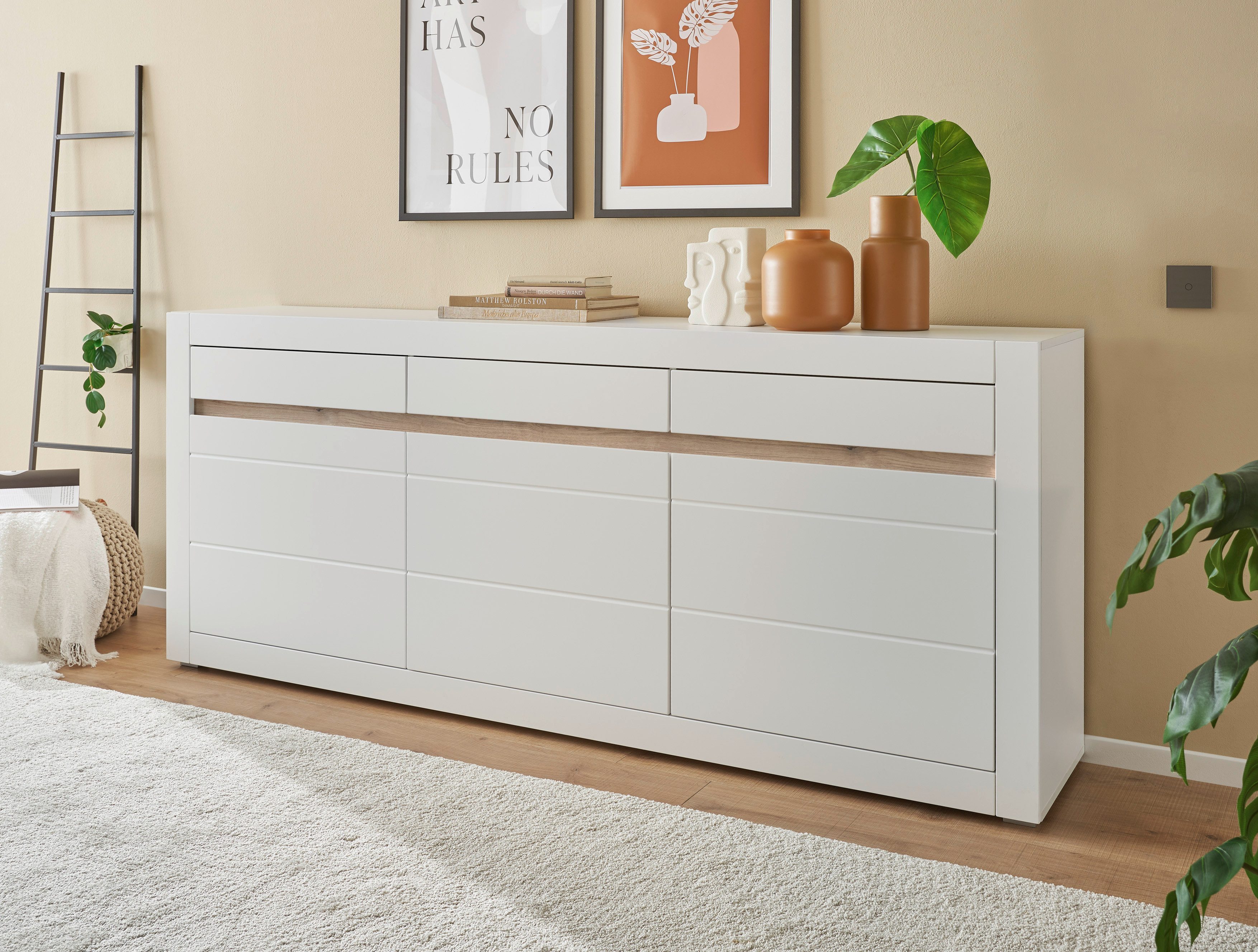 INOSIGN Dressoir Chester, modern dressoir, Ladekast met opbergruimte, Kast, Mat Wit (1 stuk)
