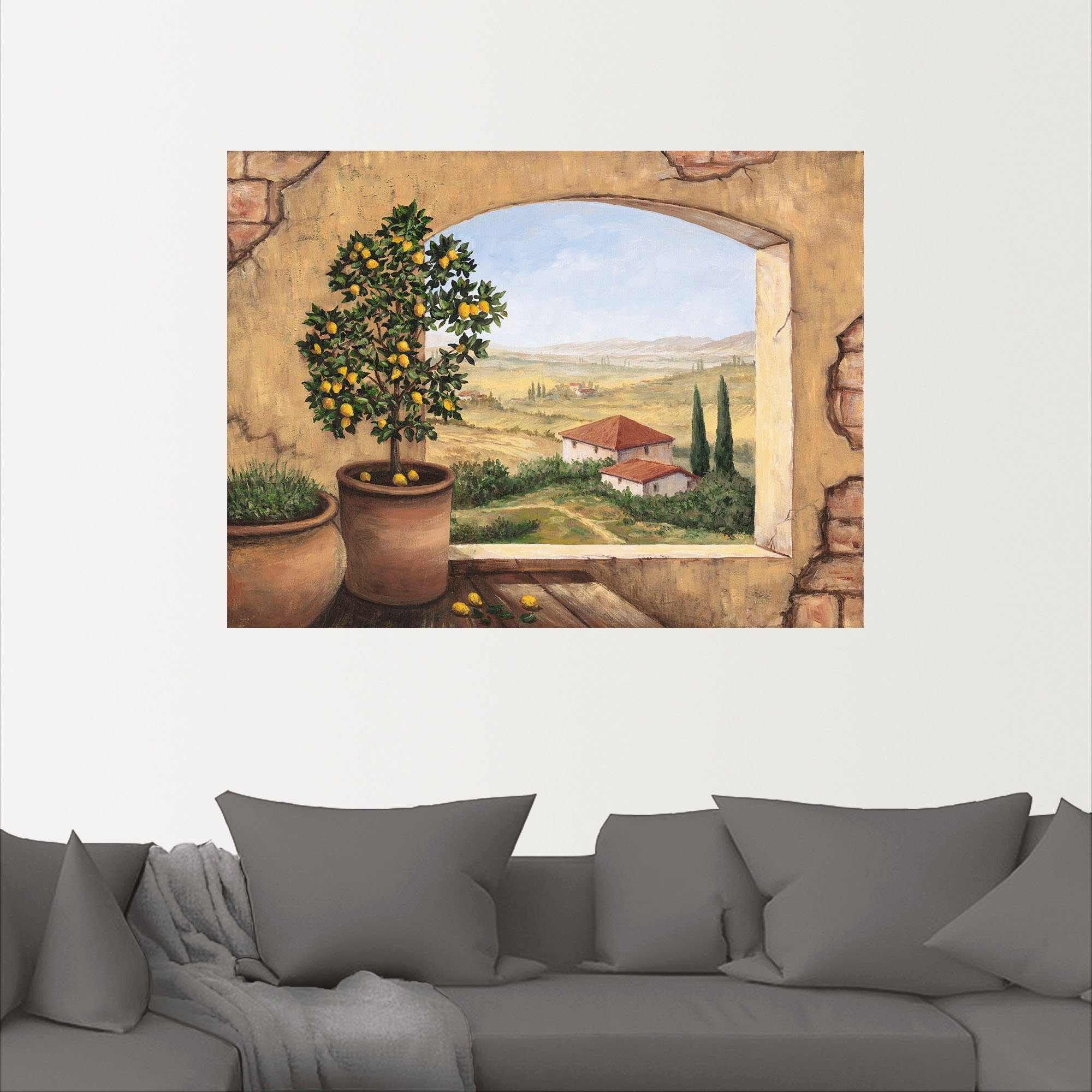 Artland Artprint Raam in Toscane als artprint van aluminium, artprint voor buiten, artprint op linnen, poster, muursticker