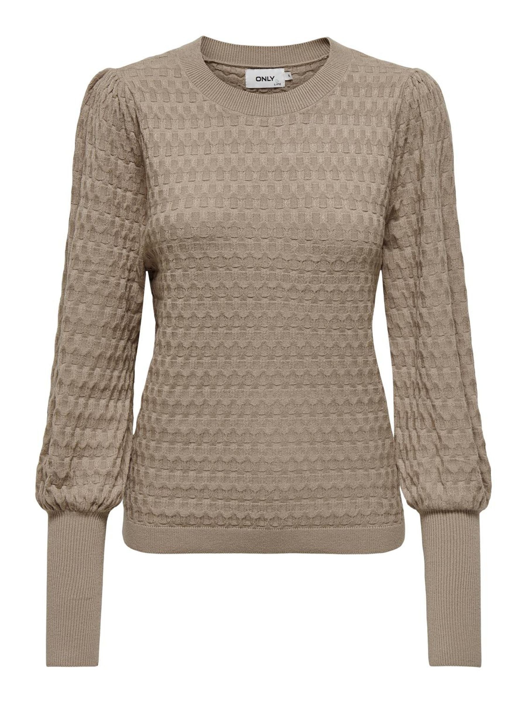 Only Trui met ronde hals ONLFAYE LIFE L/S PULLOVER KNT NOOS