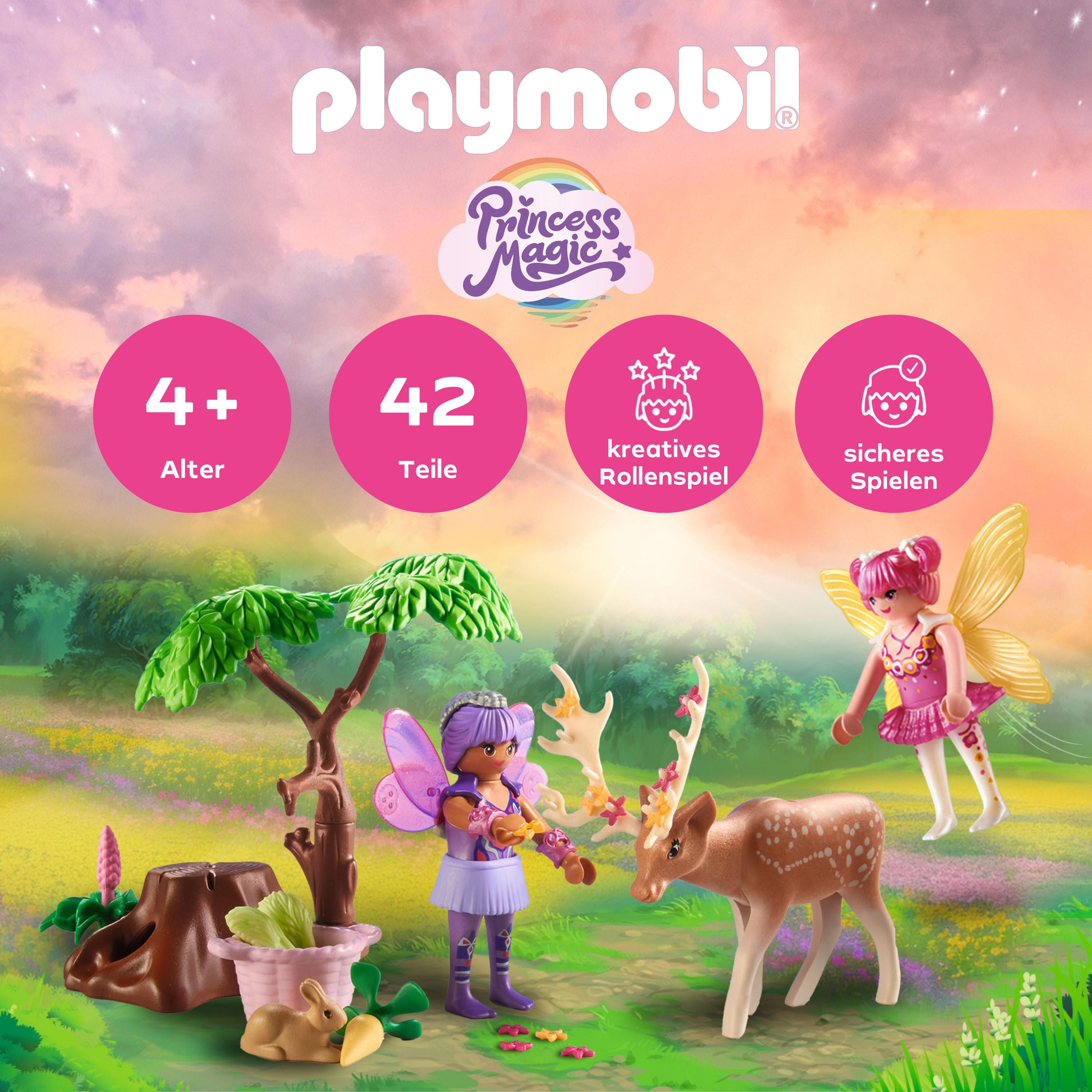 Playmobil® Constructie-speelset Feen mit süßen Waldtieren (71800), Playmobil Fairies (42-delig)