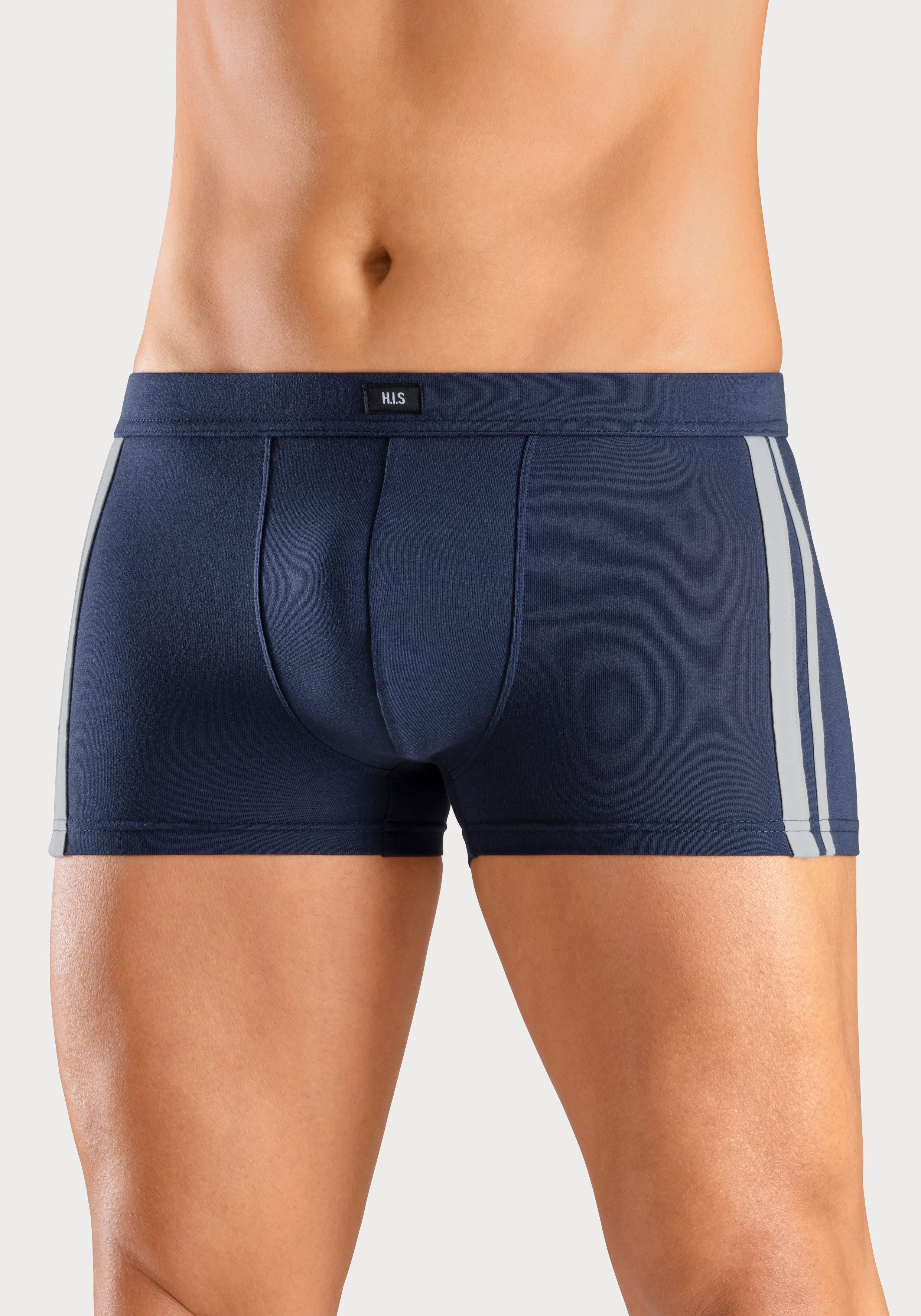 H.I.S Boxershort voor heren met contrasterende strepen aan de zijkanten (set, 4 stuks)