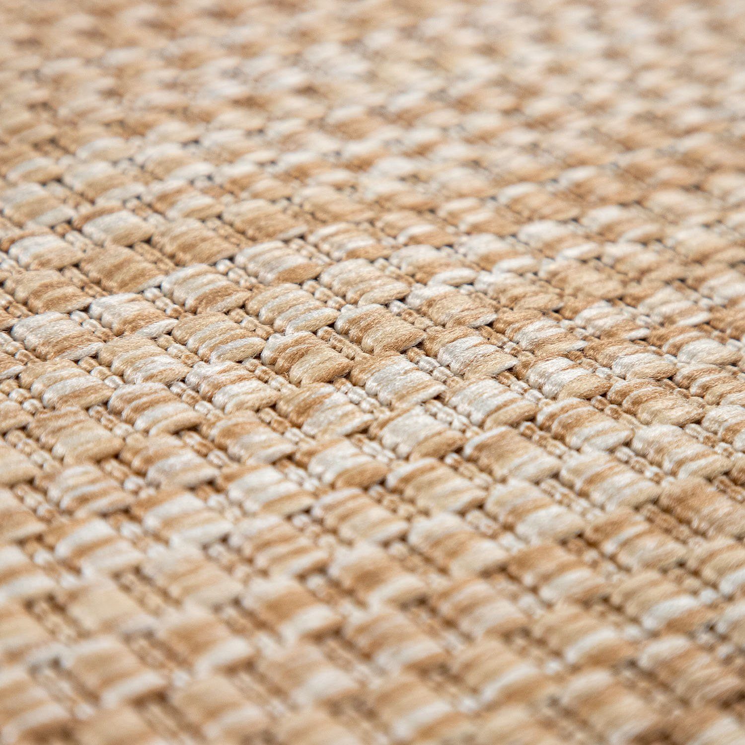Bruno Banani Vloerkleed Venezia Platweefsel, sisal-look, mêlee, uv-bestendig, geschikt voor buiten