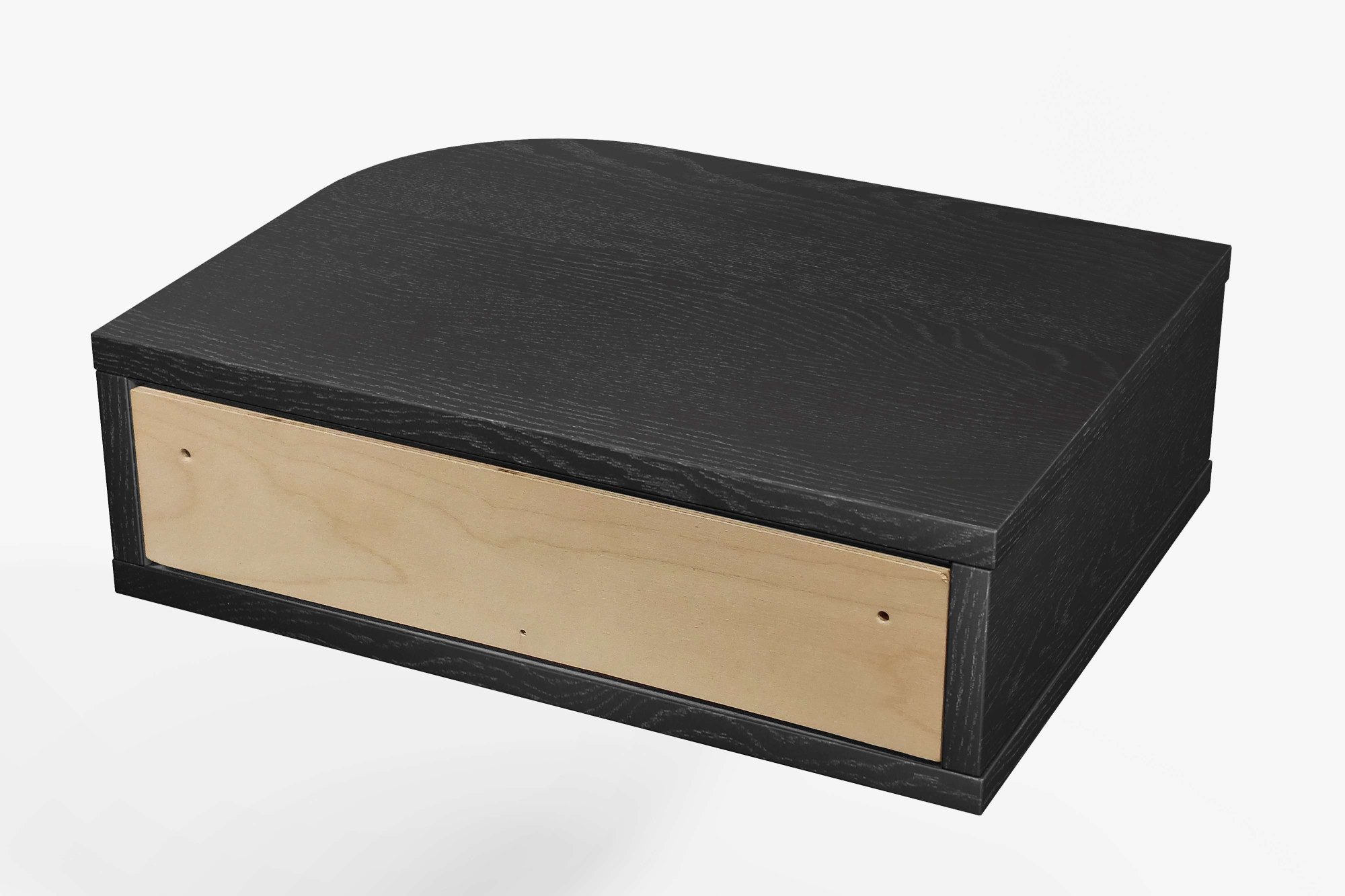 Woodman Nachtkastje Farsta in 3 kleuren, met tambour schuifdeuren, met eikenhout gefineerd