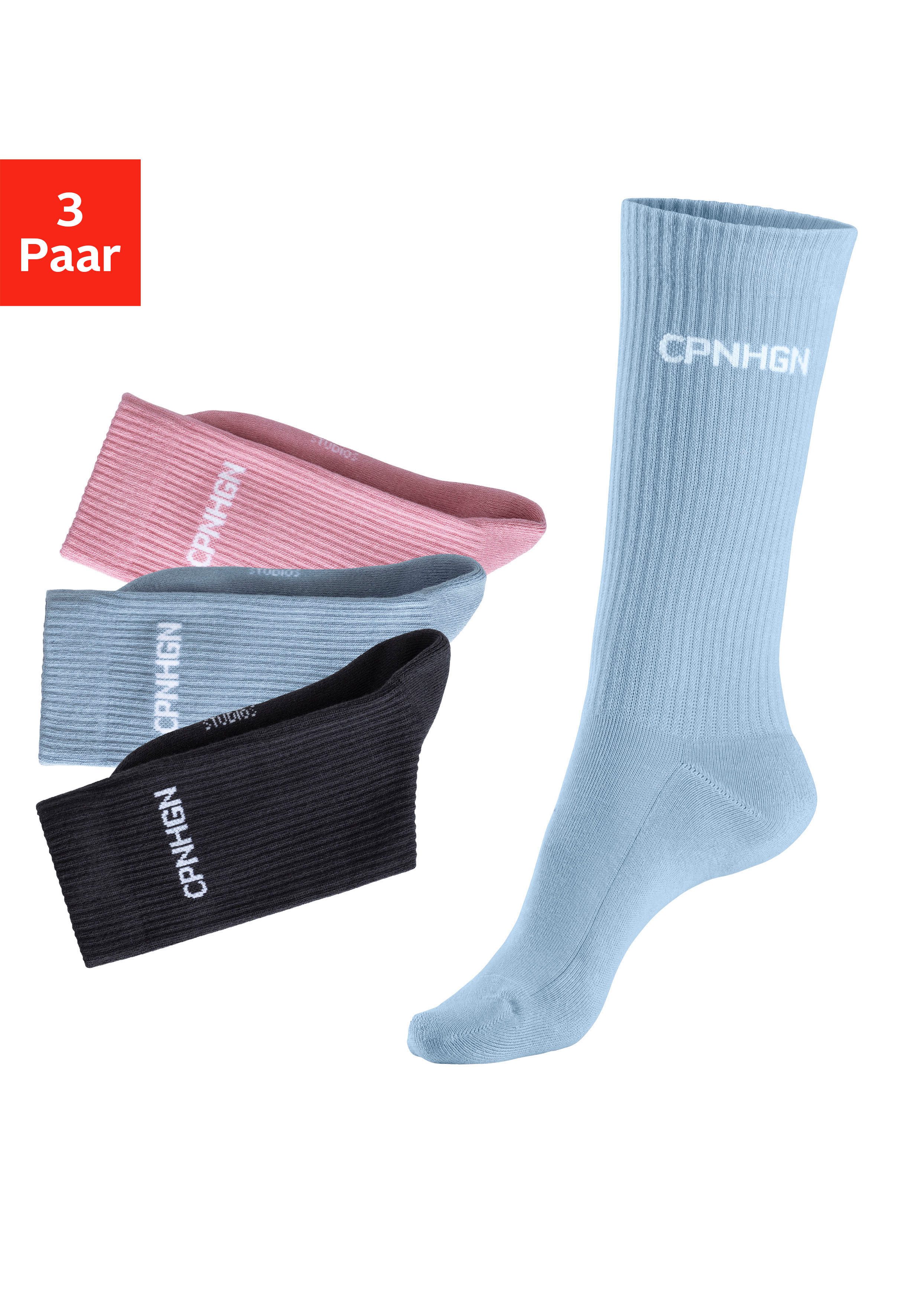 OTTO Copenhagen Studios Tennissokken met badstof, halve voet (set, 3 paar) unisex sportsokken maat 43-46 roze