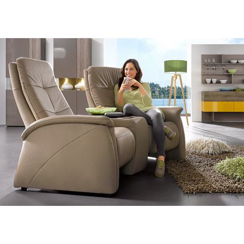 exxpo - sofa fashion 2-zitsbank met relaxfunctie, geïntegreerd tafelplateau en bergruimte