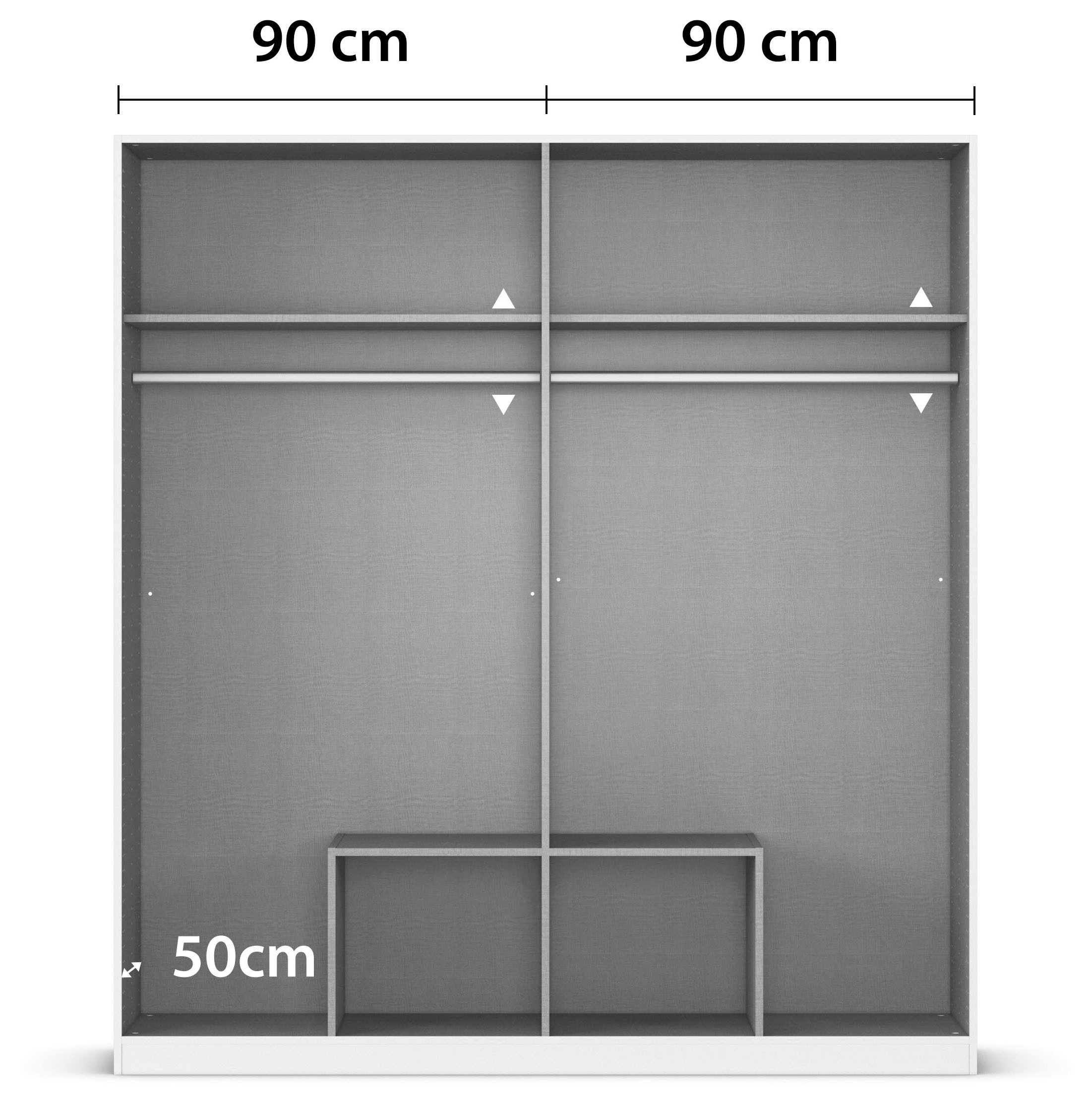 rauch Draaideurkast Kledingkast garderobe KREFELD optioneel met spiegel met 3 greepvarianten, incl. praktische lades made in germany