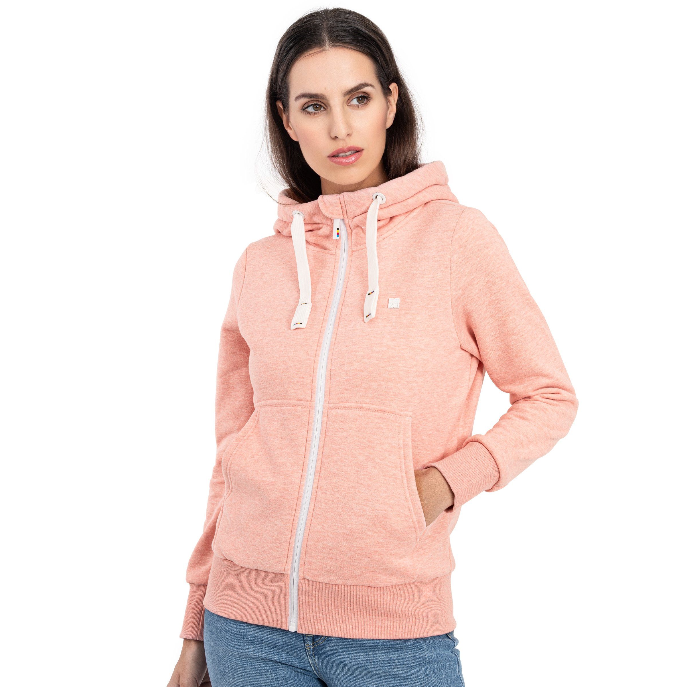 DEPROC Active Capuchonsweatvest FinjaCMYK II zachte fleecejack met kangoeroezak