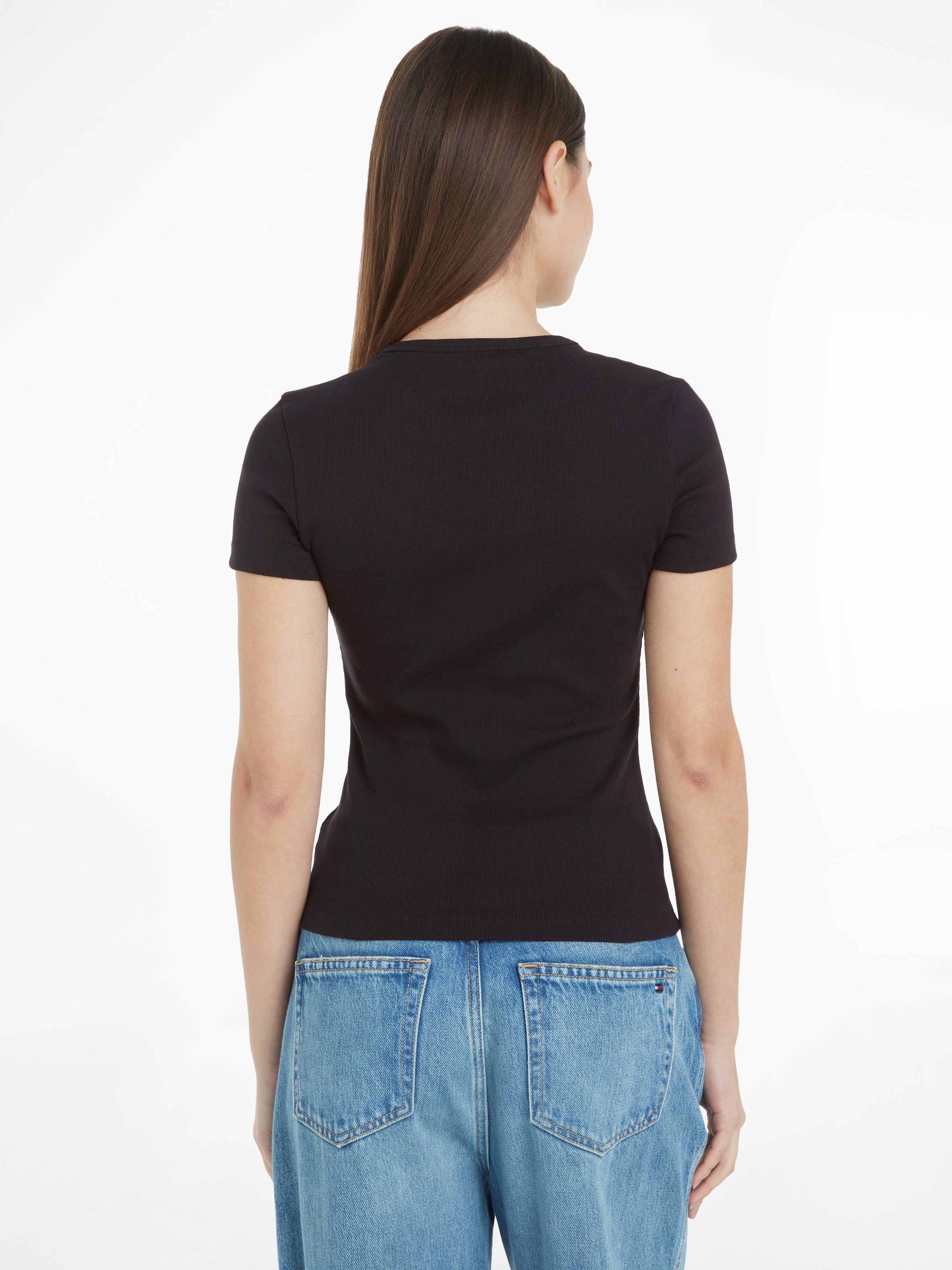TOMMY JEANS Shirt met korte mouwen TJW SLIM BADGE RIB TEE