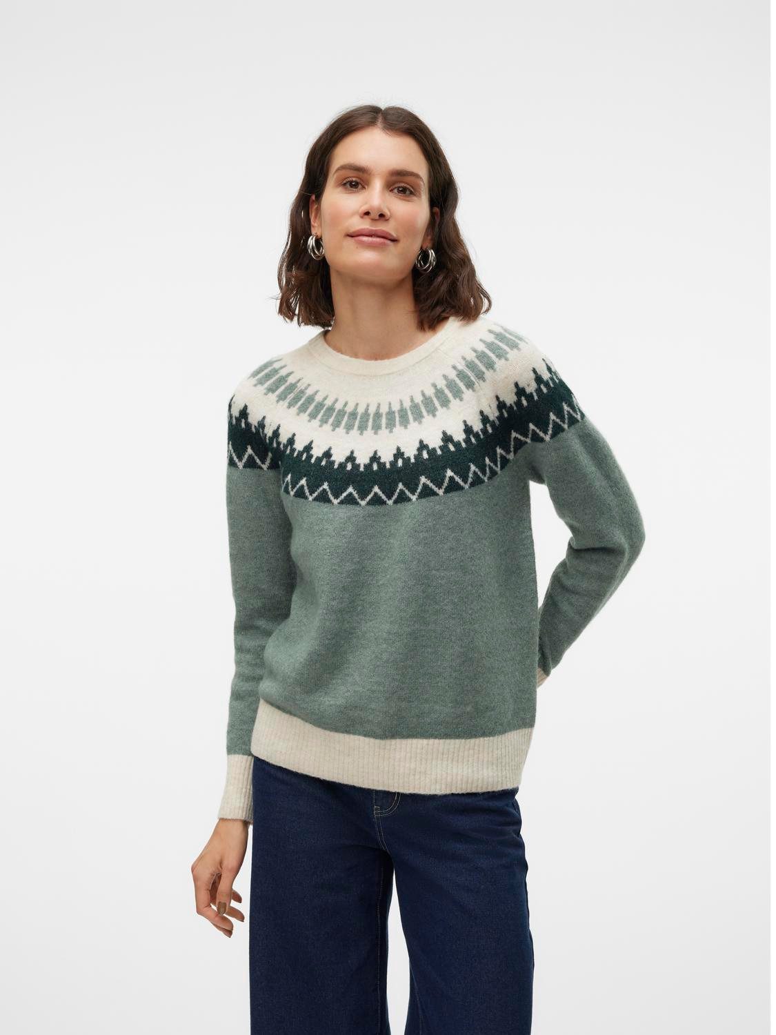 Vero Moda Gebreide trui VMSIMONE LS NORDIC PULLOVER GA REP BOO