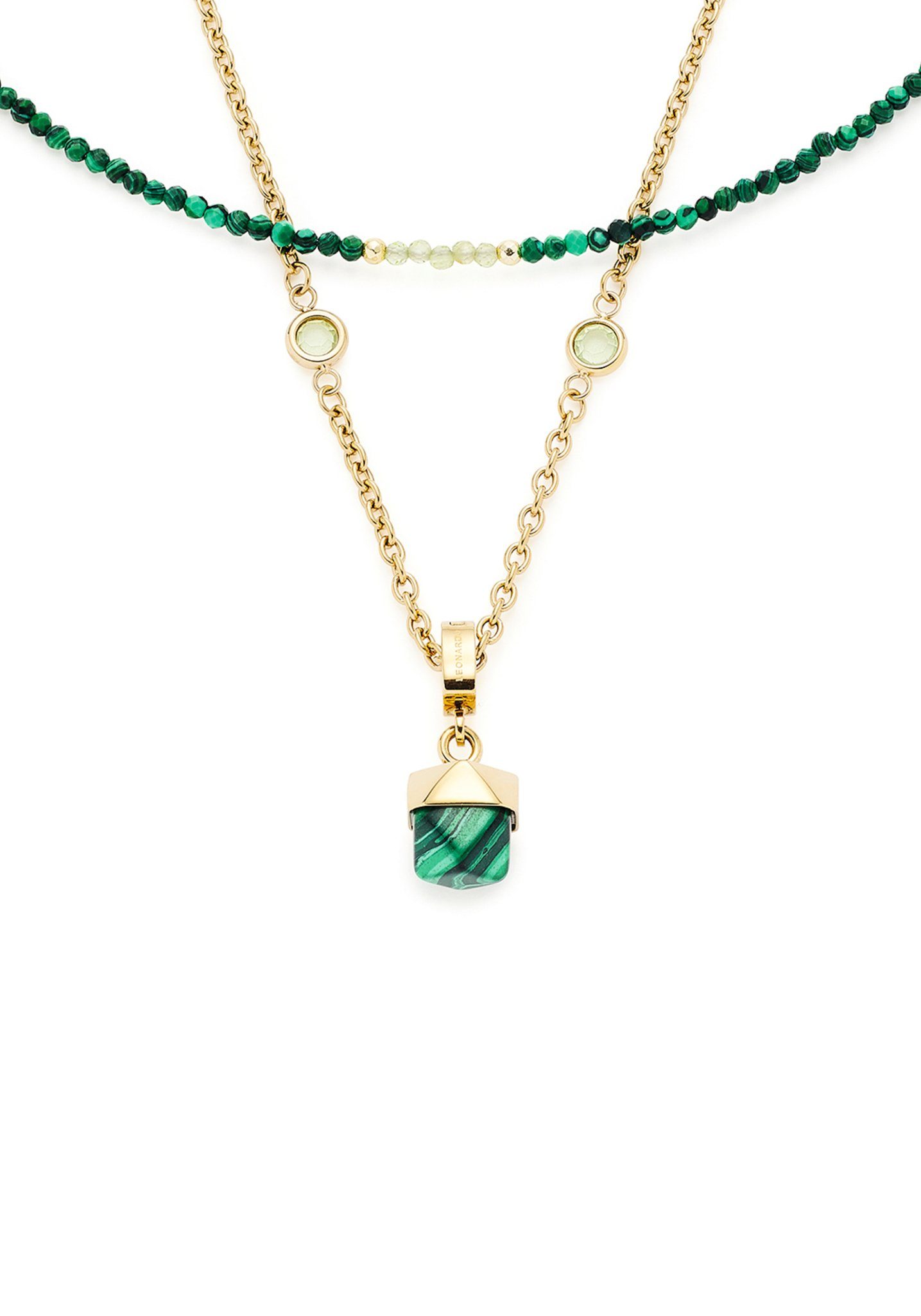 LEONARDO Ketting met hanger Ketting Valea, 021767 met malachiet, glassteen - met glaskraal