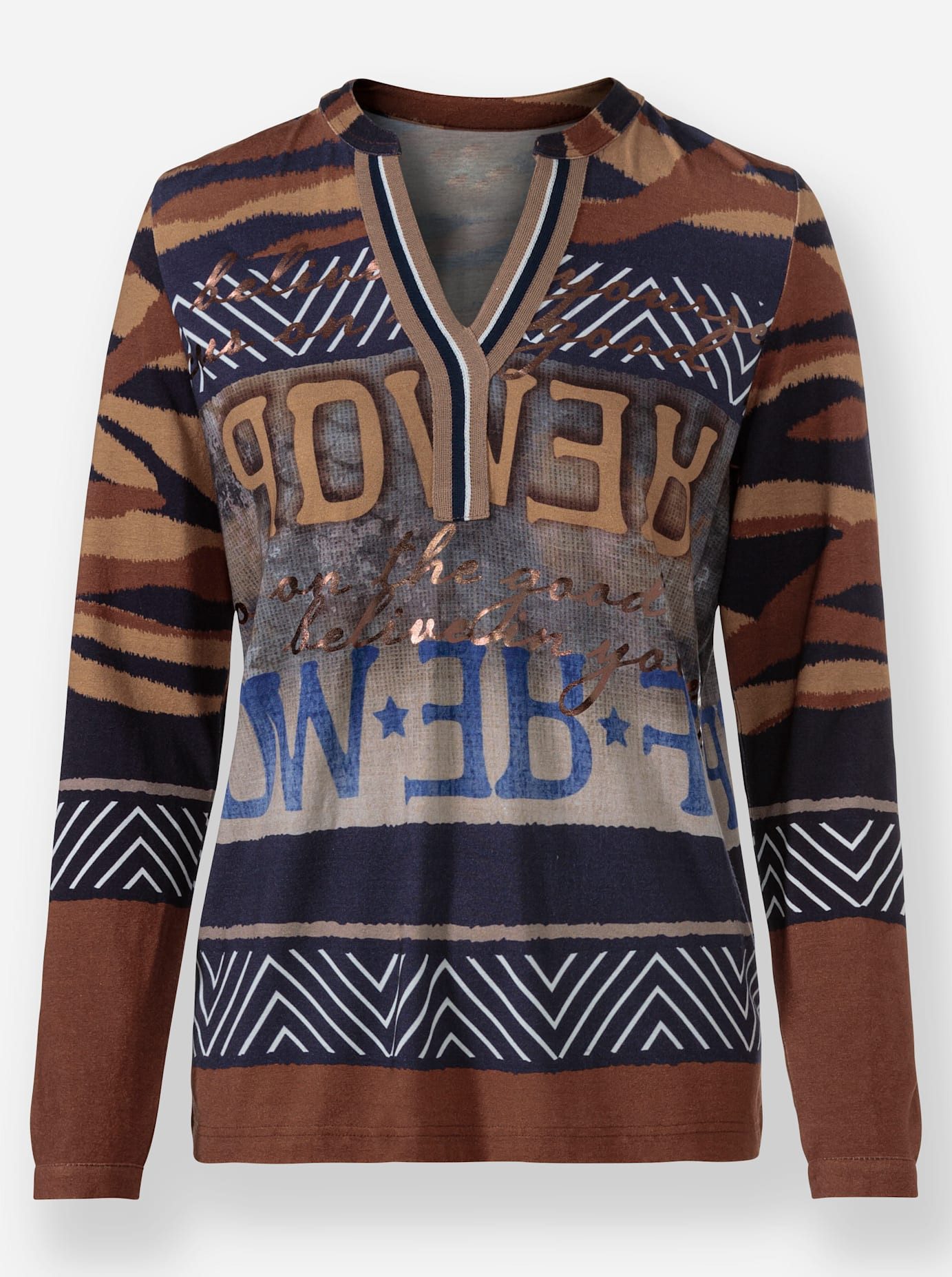 heine Shirt met lange mouwen Gedessineerd shirt (1-delig)
