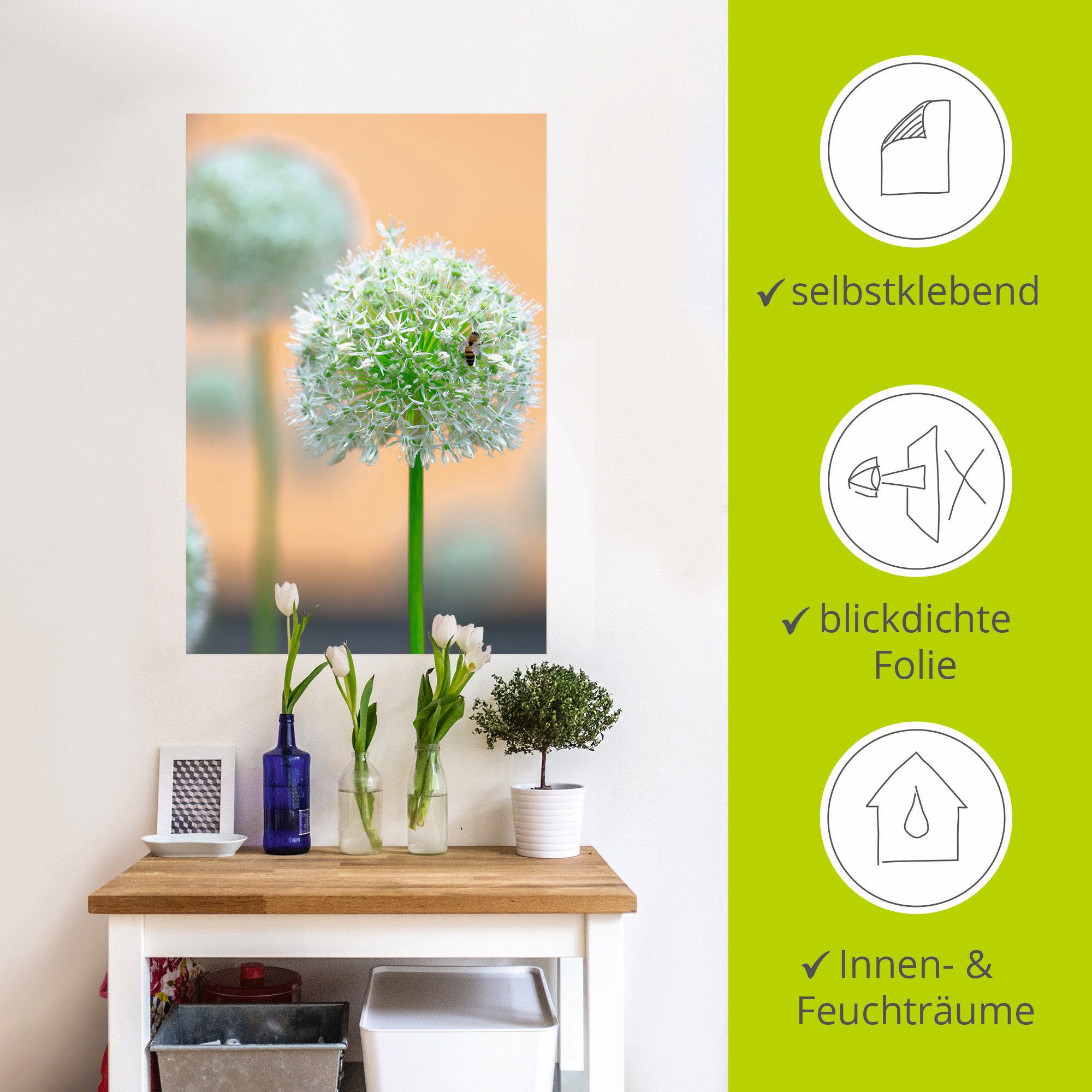 Artland Artprint Grote sierlook in pastel als artprint op linnen, muursticker in verschillende maten