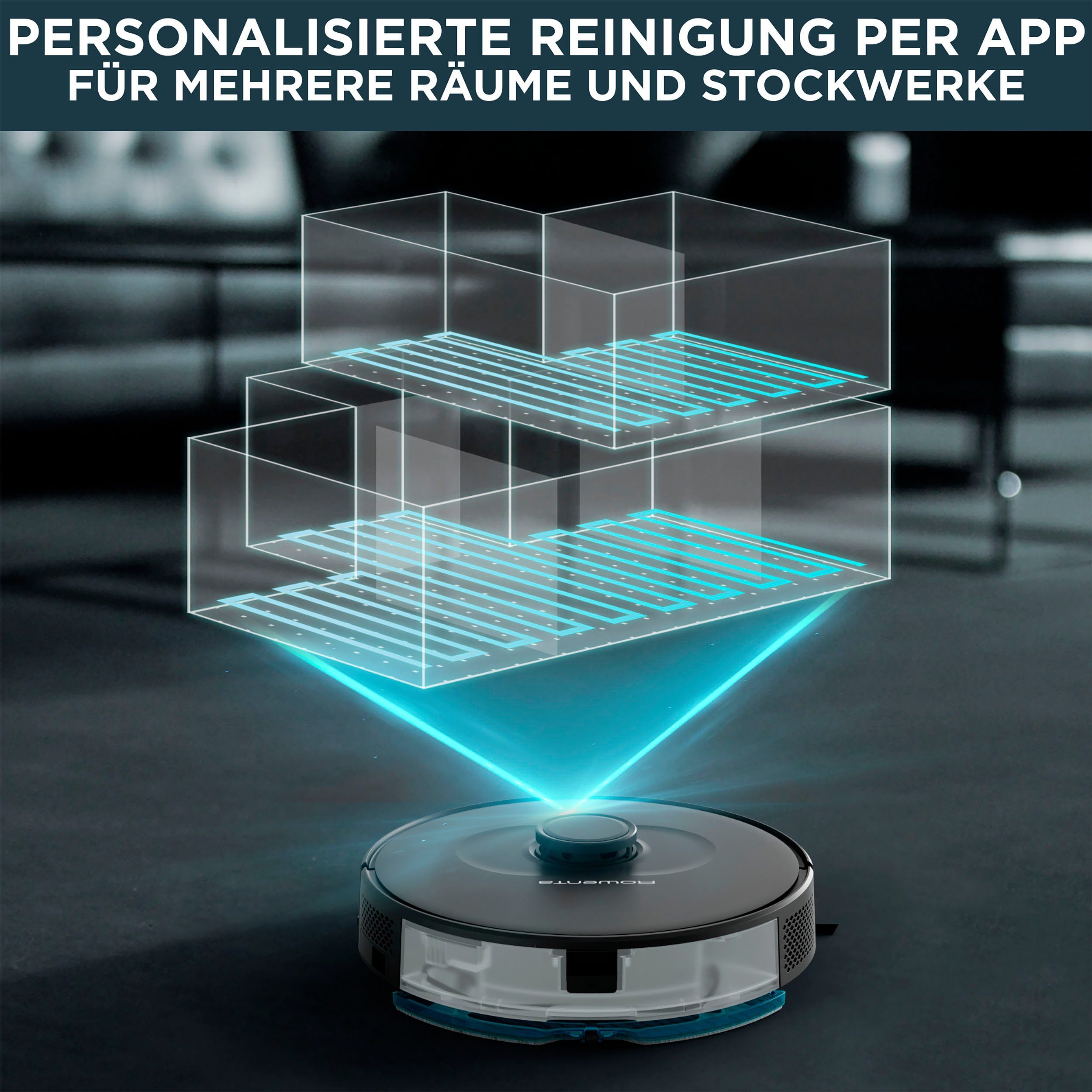 Rowenta Robotstofzuiger X-Plorer Serie 75+, 4in1 stofzuigerrobot met dweilfunctie, afzuigstation,