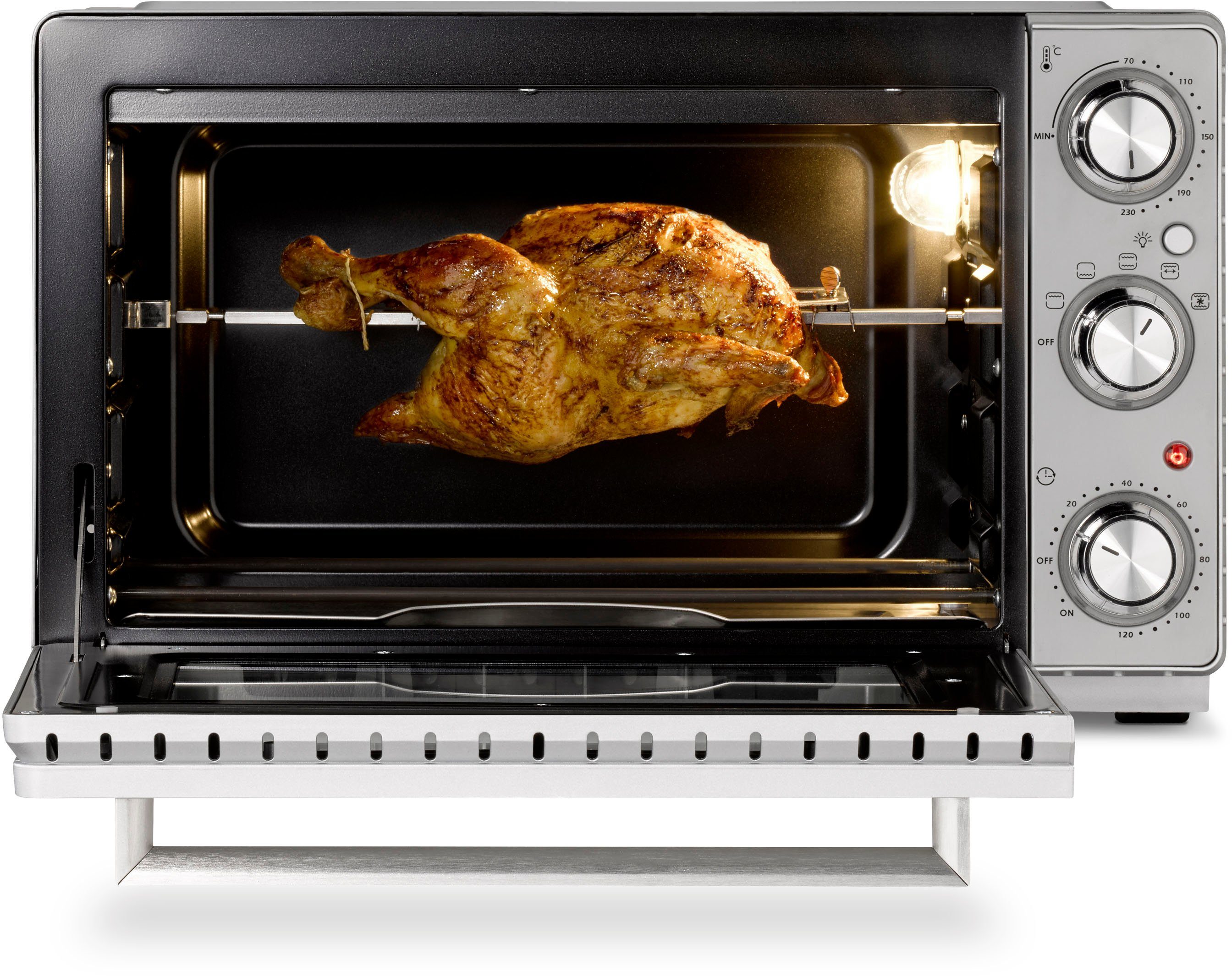 Caso Mini-oven TO 26 SilverStyle met roterend draaispit