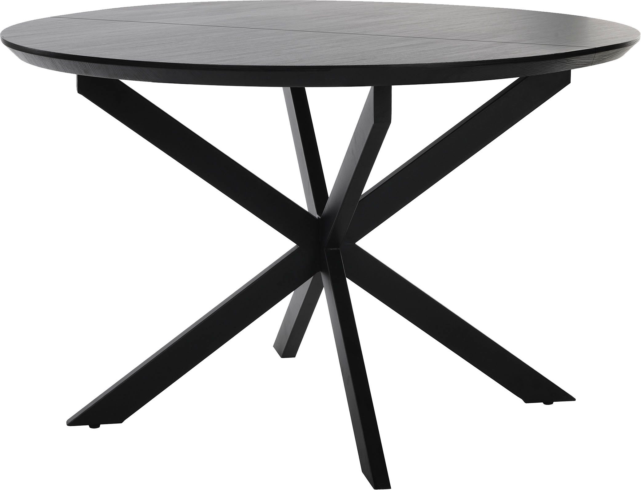 byLIVING Eettafel Oregon Uittrek 120-160 cm, met Zwitserse rand, eiken-look zwart