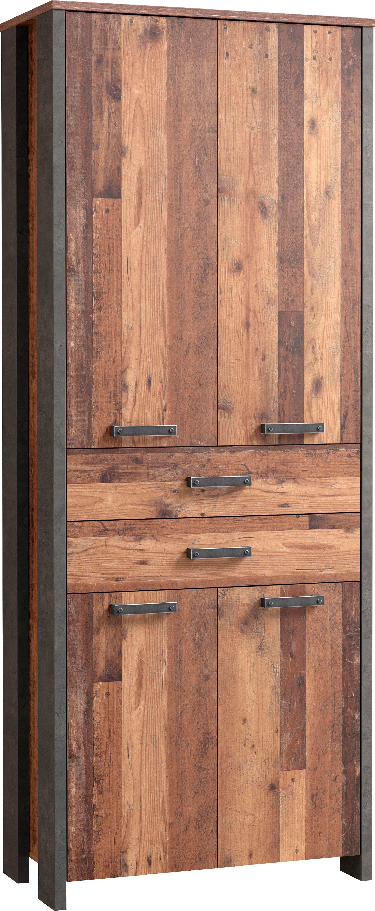 FORTE Archiefkast Clif Multifunctionele kast in industriële stijl, breedte 86 cm x hoogte 220 cm
