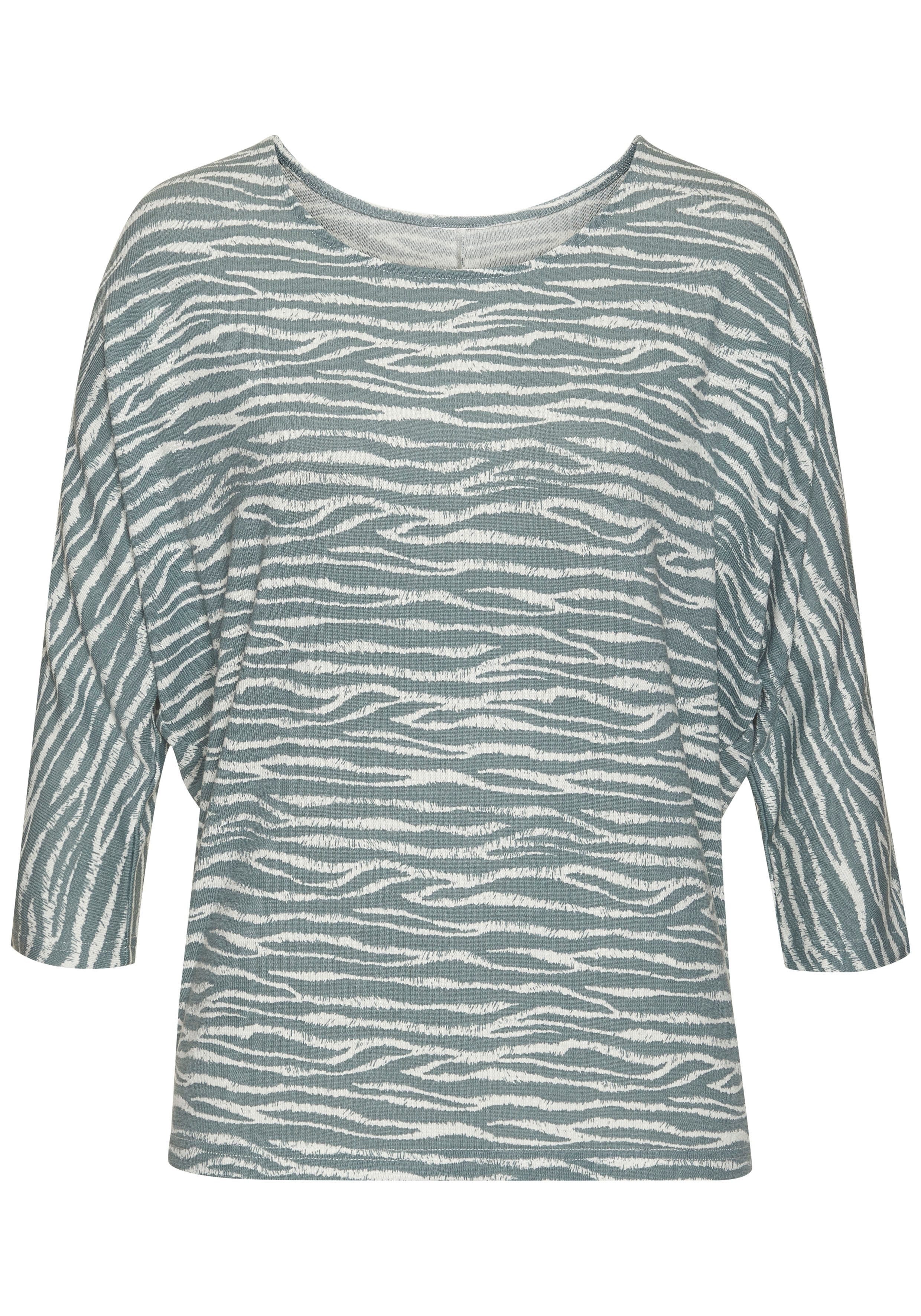 Lascana Shirt met 3/4 mouwen Met modieus zebra-patroon