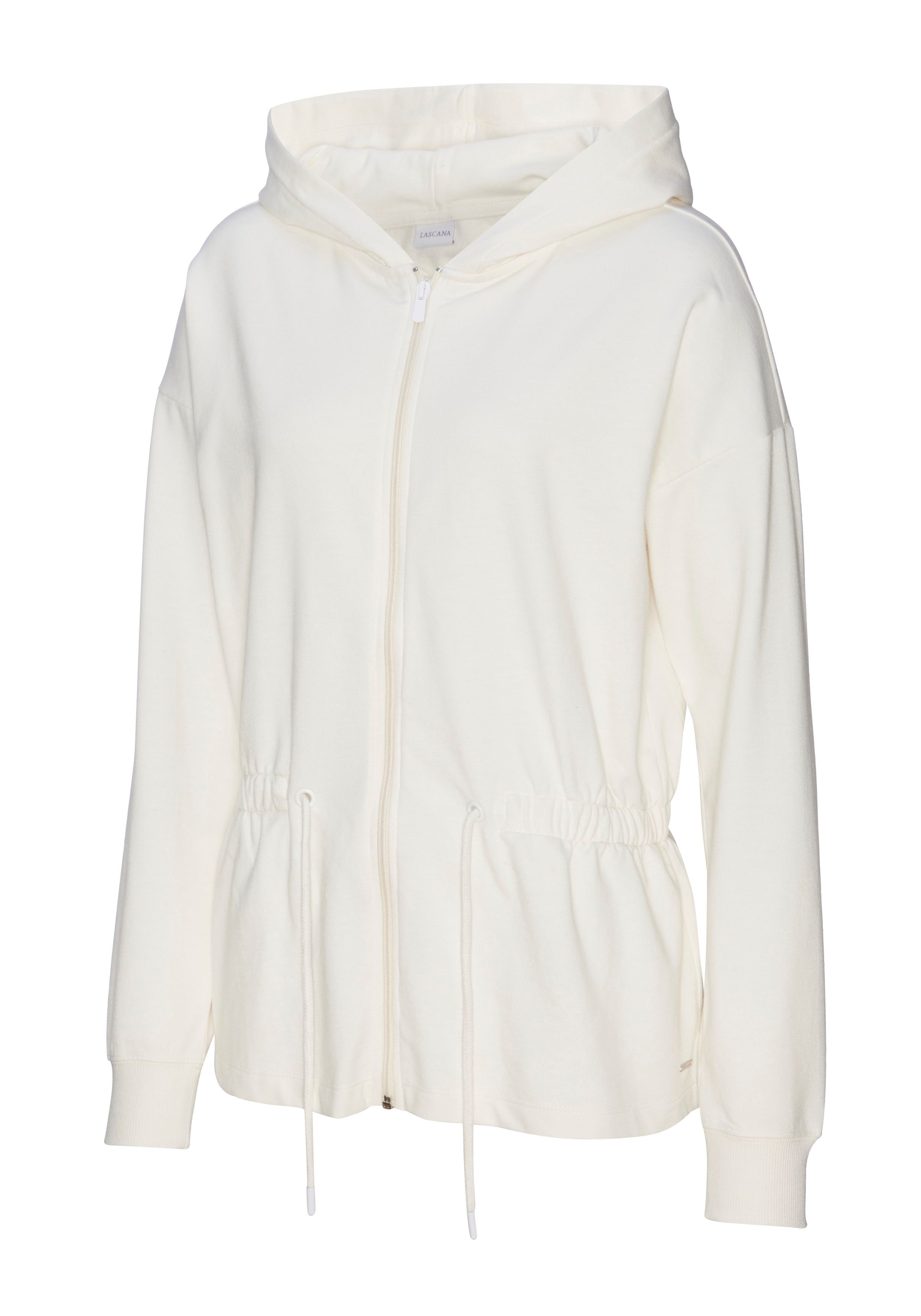 Lascana Sweatvest met tunnelkoord in de taille, loungewear, loungepak