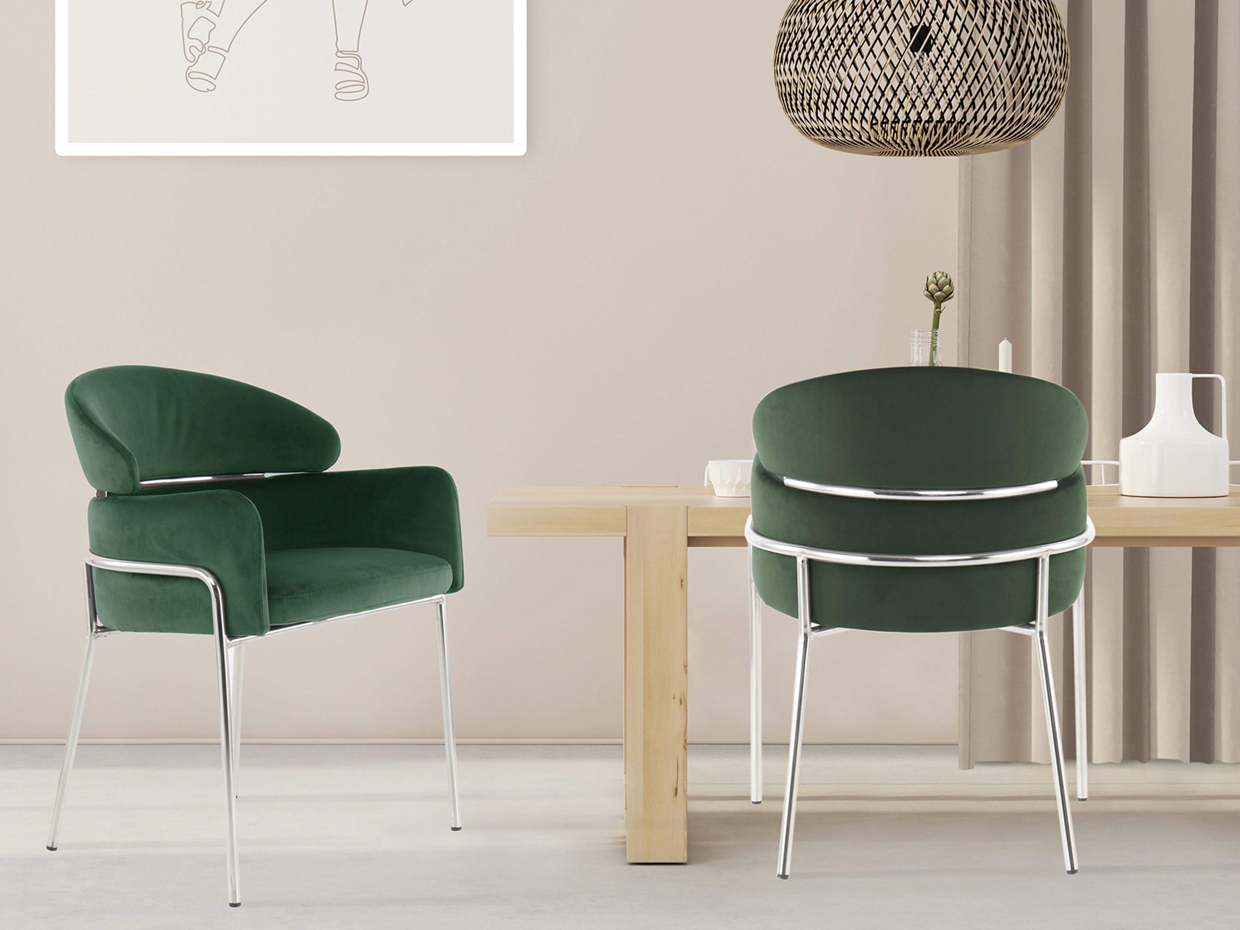 Kayoom Stoel Corey 125, comfortabele stoel, trendy retro-look fluweelzachte bekleding, onderhoudsvriendelijk, zeer gezellig, trendy retro-look (1 stuk)