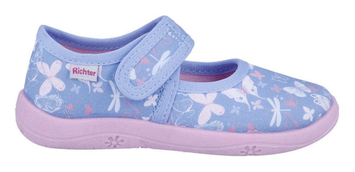 Richter Pantoffels Mia WMS: Medium Klittenbandschoen met pastelprint, maat sjabloon om te downloaden