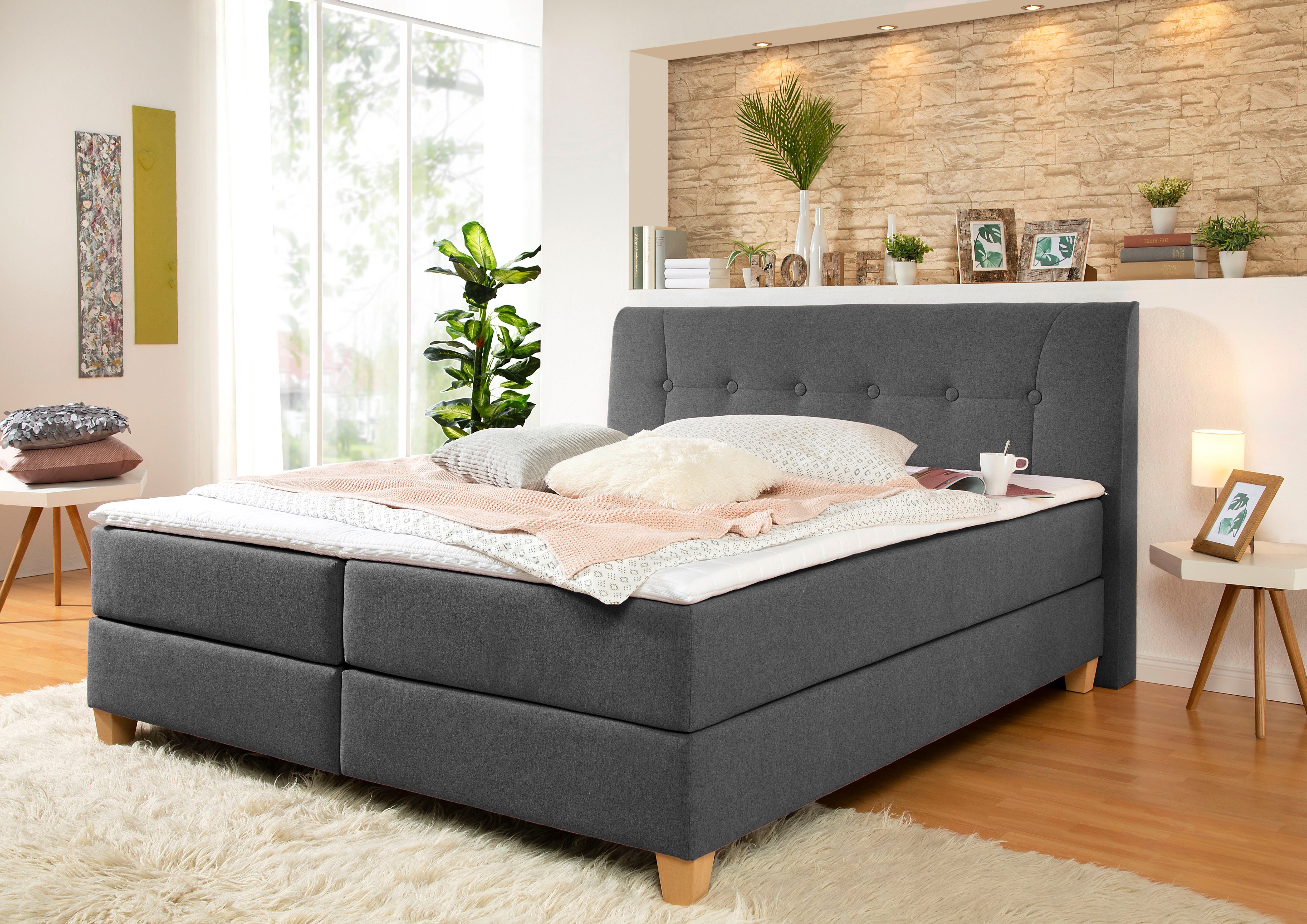 Home affaire Boxspring Calloway incl. topmatras, xxl-uitvoering, in 4 kleuren, 5 breedten, 3 matrassoorten