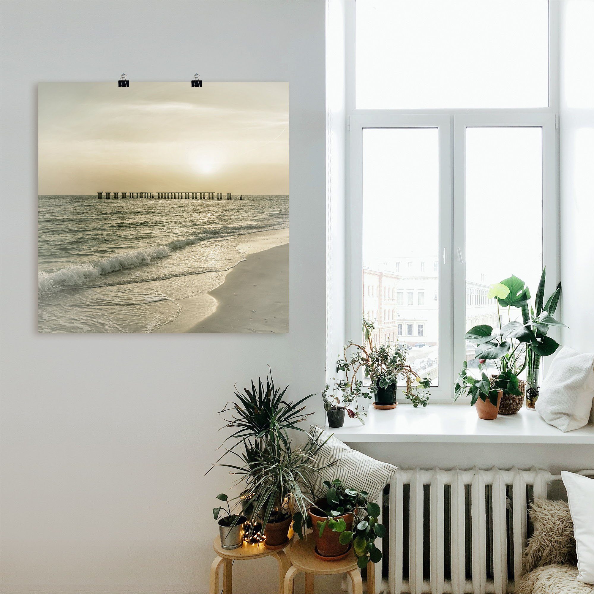 Artland Poster Gasparilla Island zonsondergang als artprint van aluminium, artprint op linnen, muursticker of poster in verschillende maten