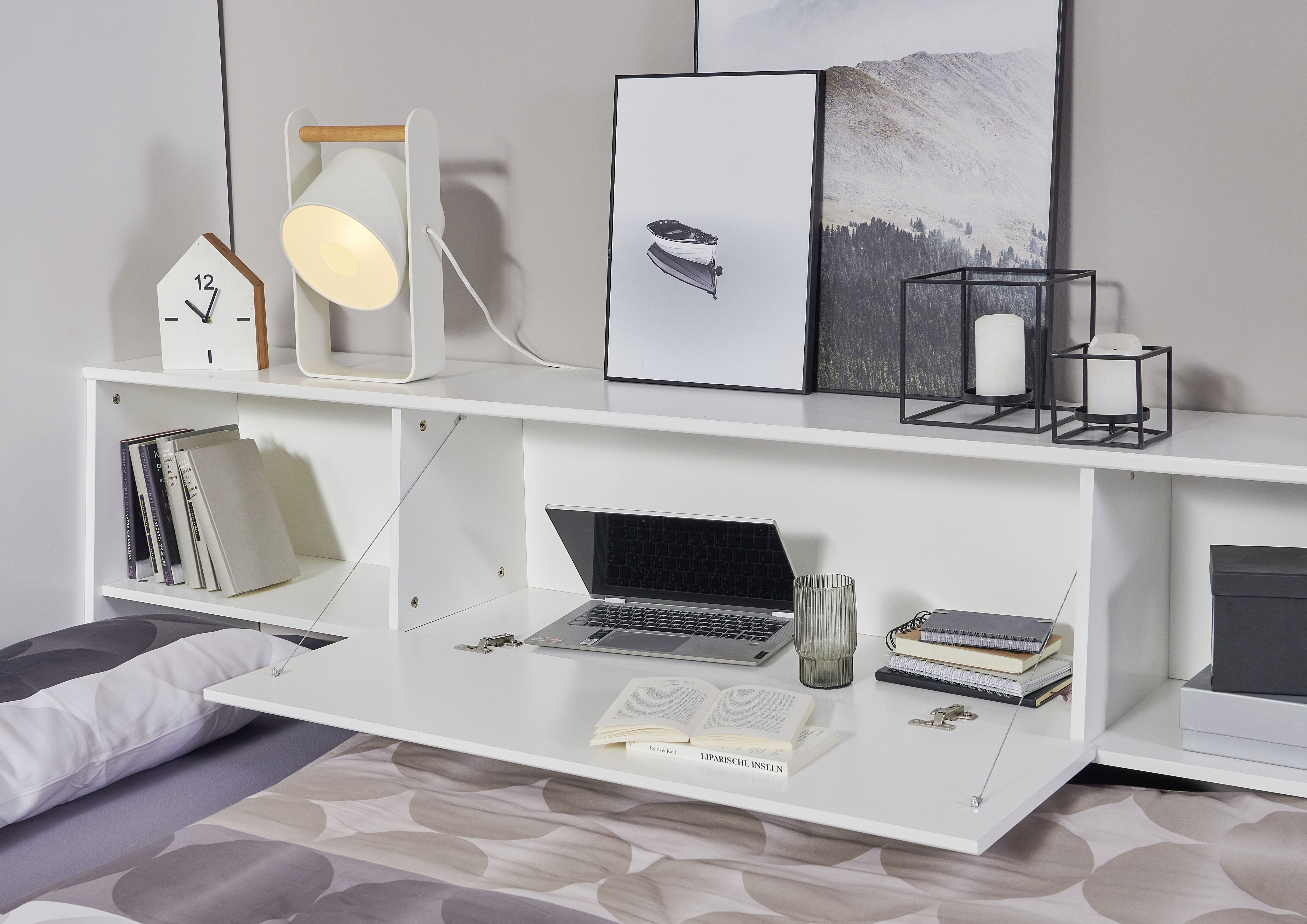 Wimex Aanbouwrek Norderney opbergruimte bureau desktop Aanvulling op het bed Norderney of ook als enkel stuk te plaatsen
