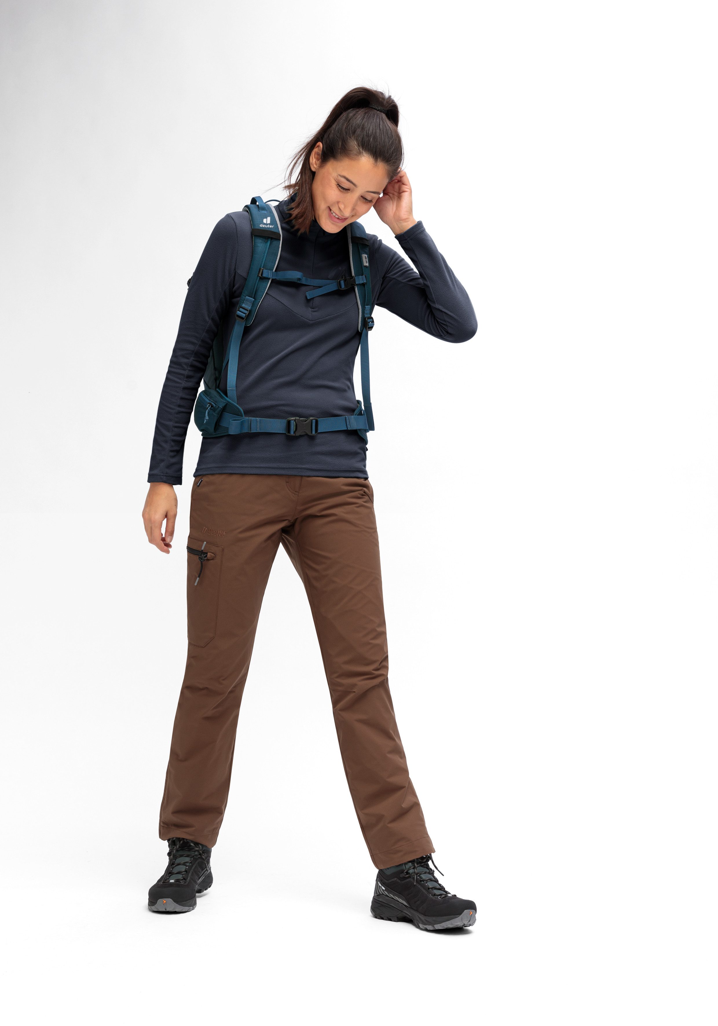 Maier Sports Fleecetrui Denise HZ W Dames midlayer onderhoudsvriendelijk half-zip fleece