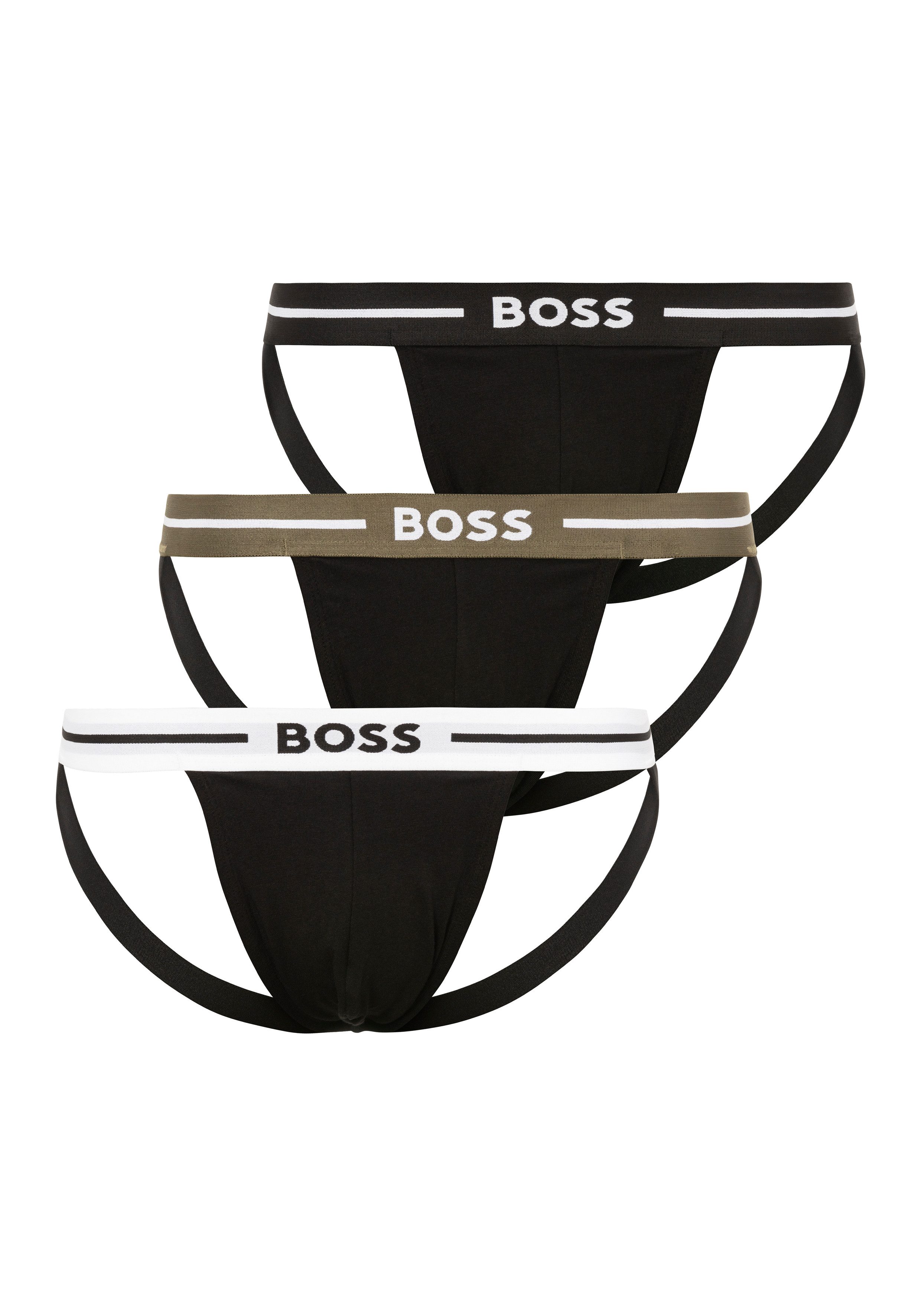 BOSS String Jockstrap 3P Bold met elastische band (3 stuks)