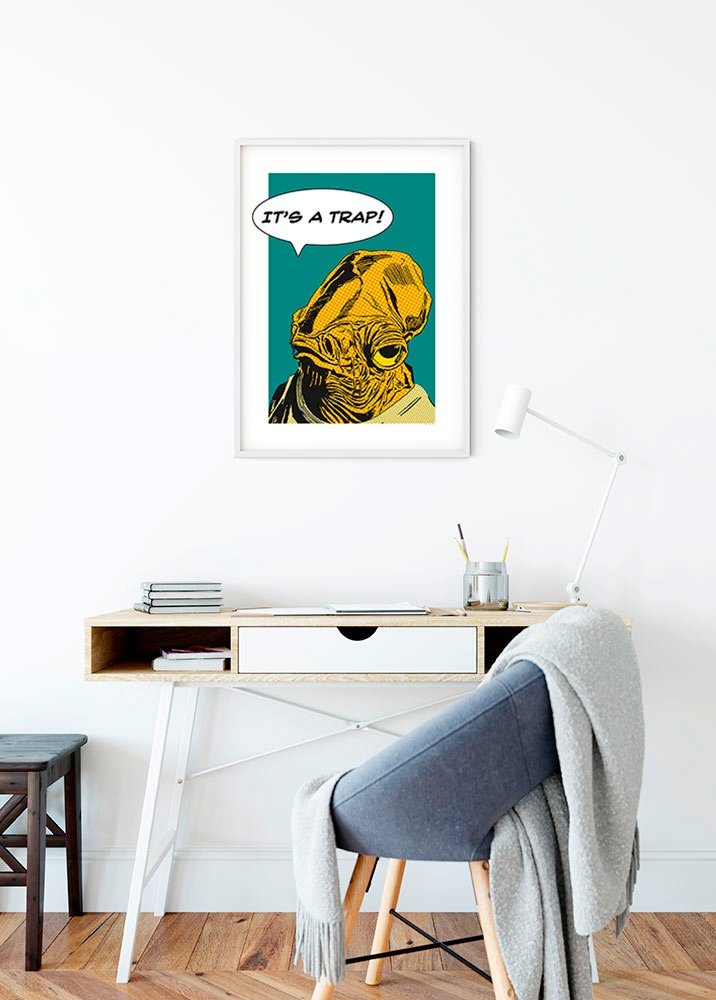 Komar Wanddecoratie Star Wars Classic stripverhaal aandeel Ackbar Wanddecoratie voor de kinderkamer - zonder lijst (1 stuk)