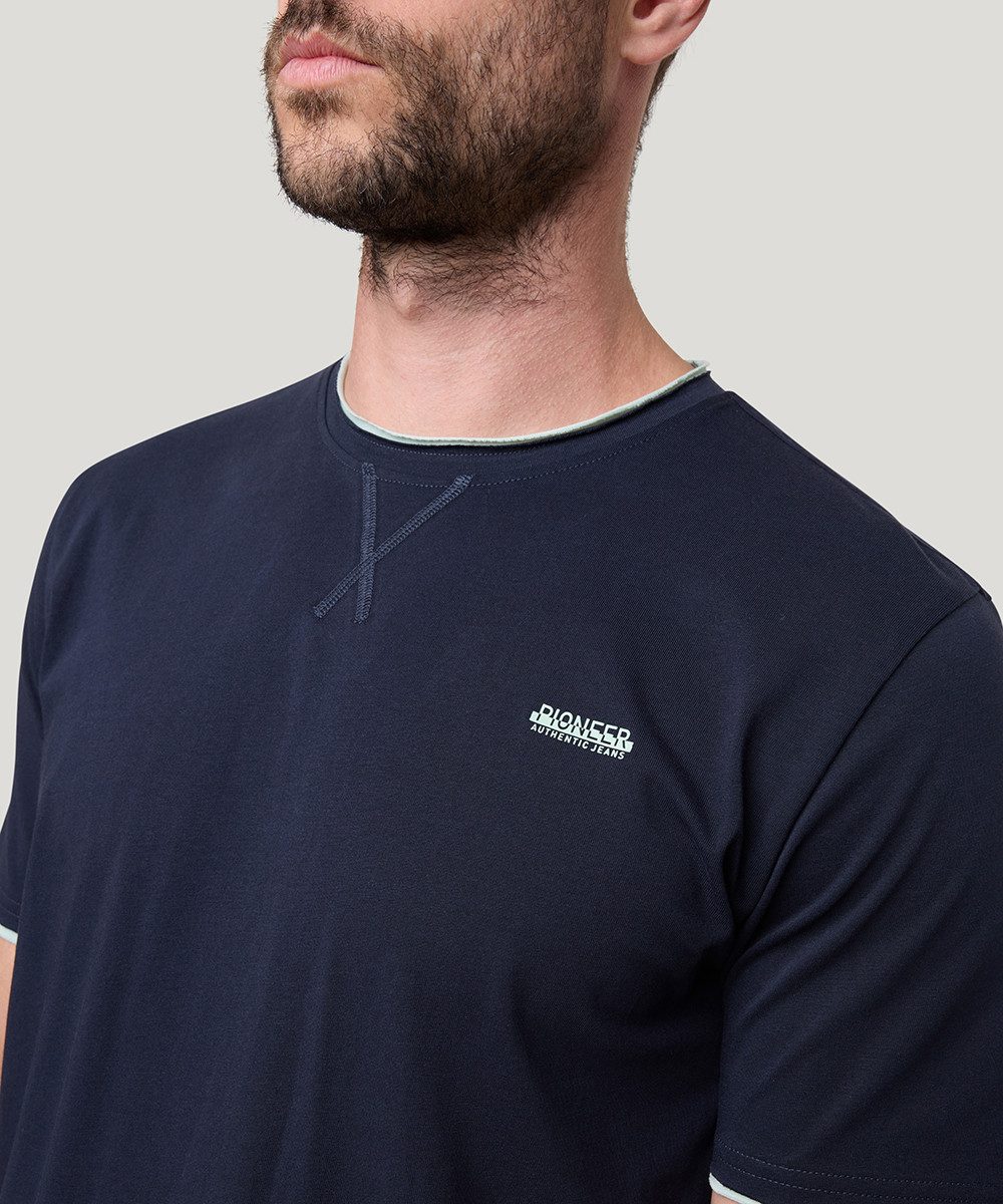 Pioneer Authentic Jeans T-shirt met contrastkleurige details