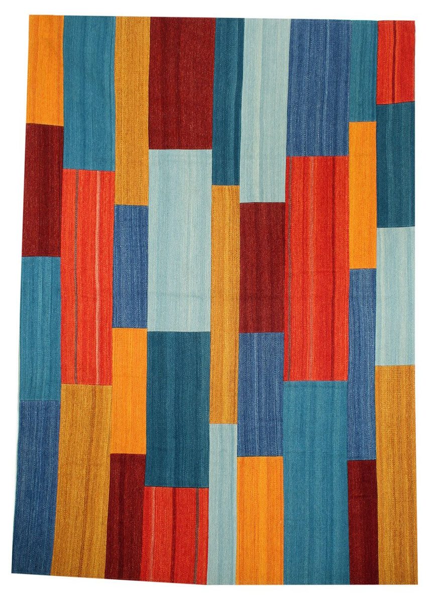 Kayoom Vloerkleed Radical 335 Handgeweven jacquard kilim, hoogwaardige materiaalcombinatie.
