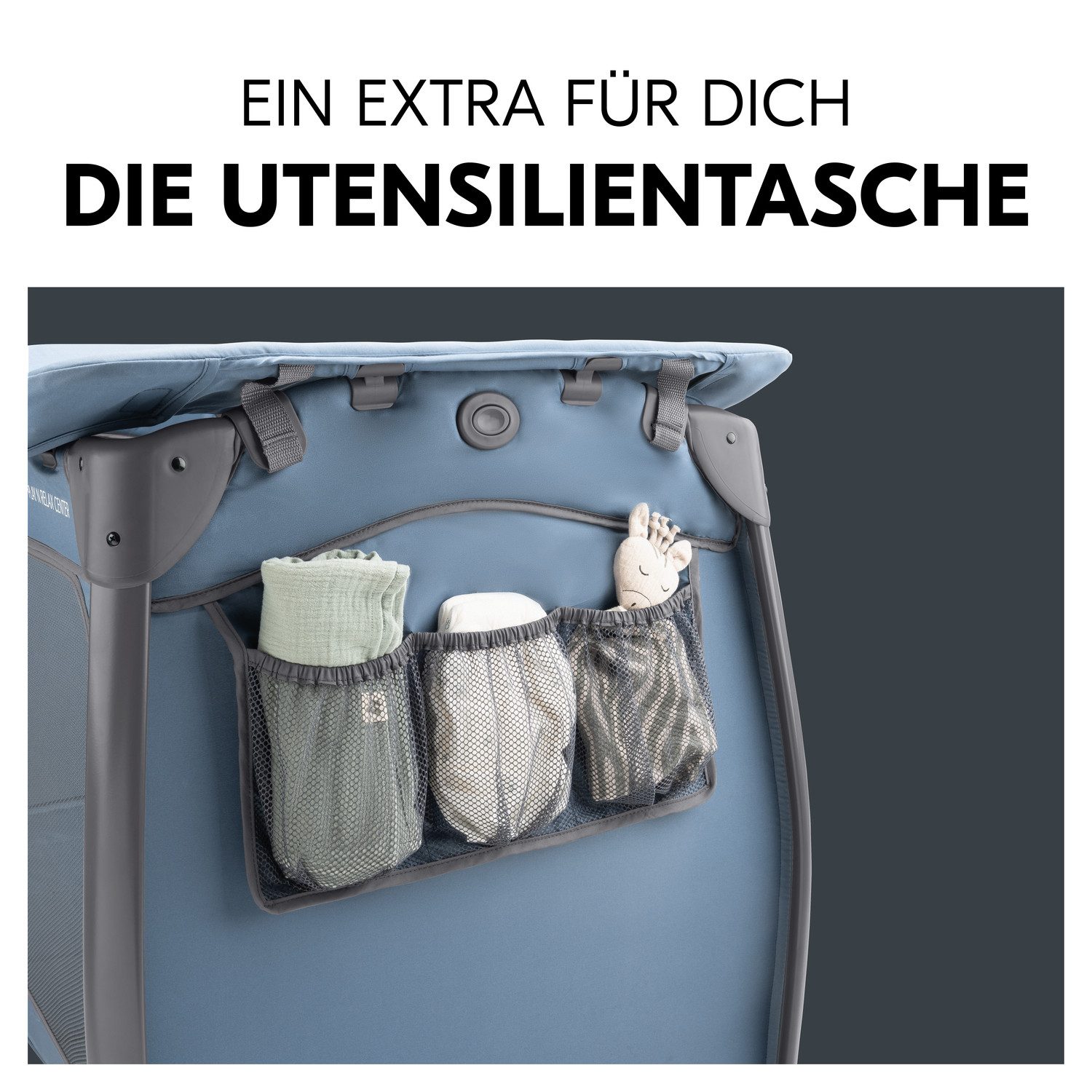 Hauck Baby-campingbed Play N Relax Center, dark blue inclusief newborn-inzet, verschoonruimte, uitgang, wielen