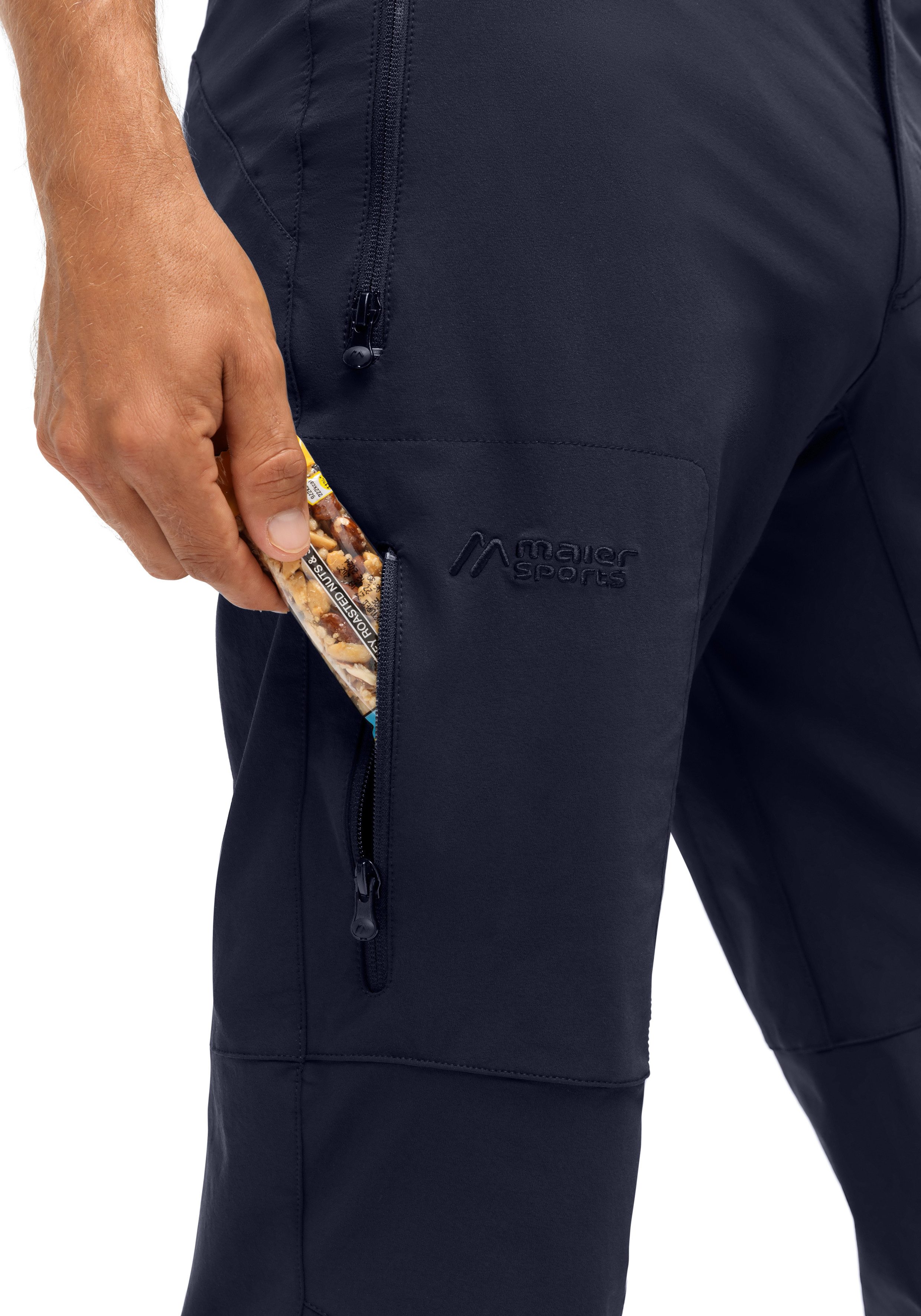 Maier Sports Outdoorbroek Halitit M Heren functionele broek, robuuste wandelbroek, 3 zakken + riem, regular fit