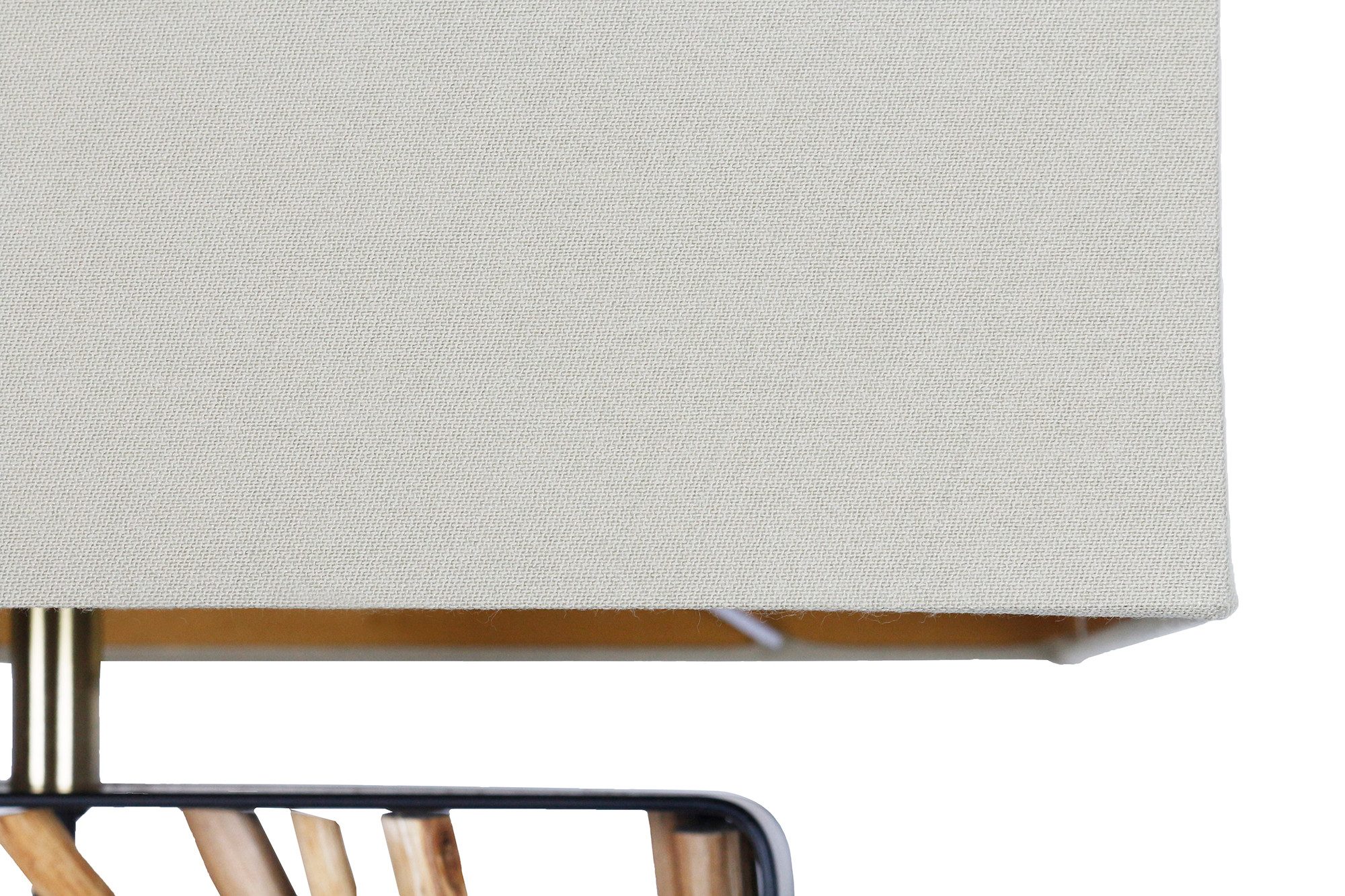 SalesFever Staande lamp Drijfhout Scherm binnenin goudkleur (1 stuk)