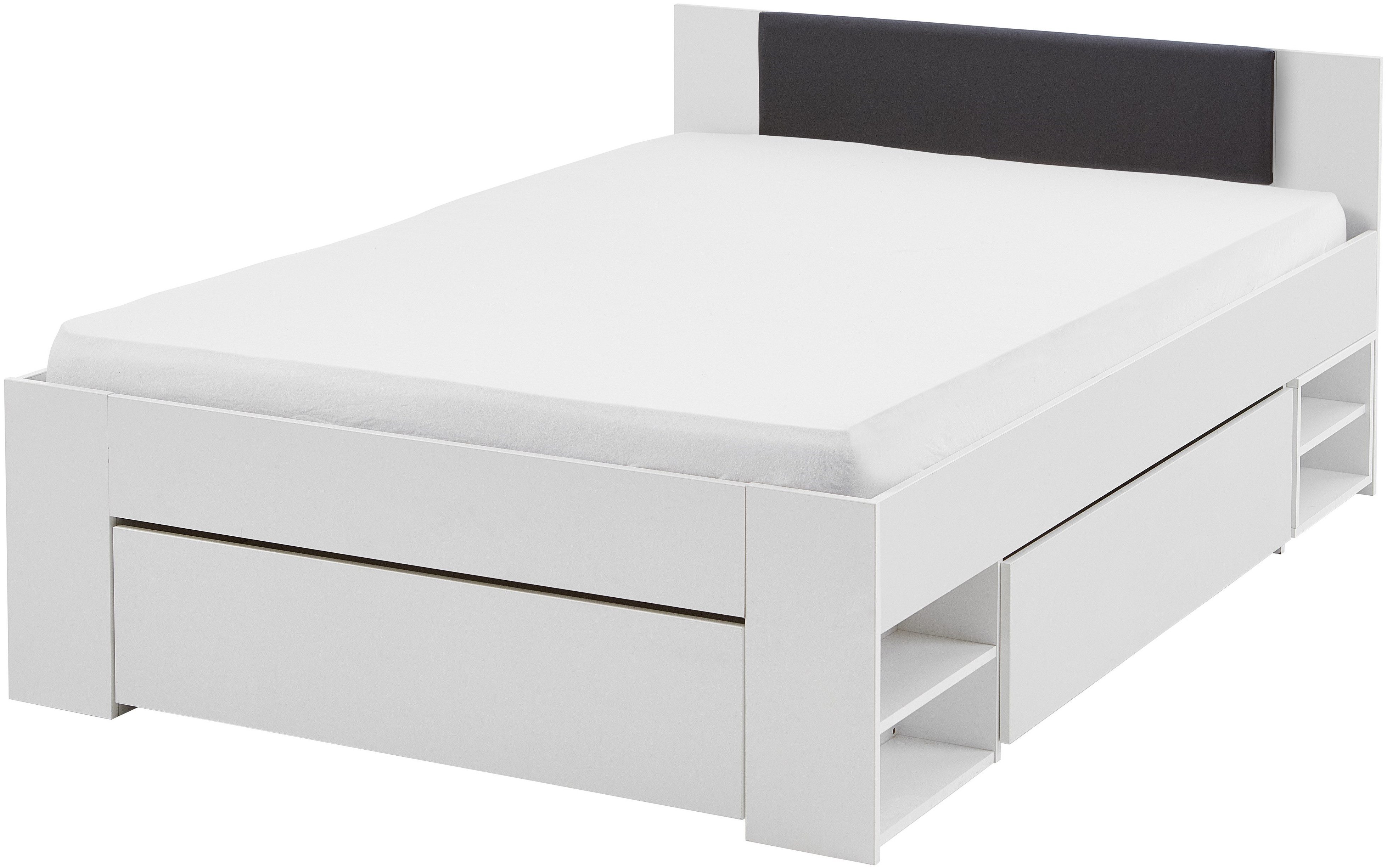 Relita Ledikant met bergruimte Stefan met grote lades en Nako op wielen, incl. latten met comfortabele lighoogte, verkrijgbaar in 2 breedtes en 2 kleuren