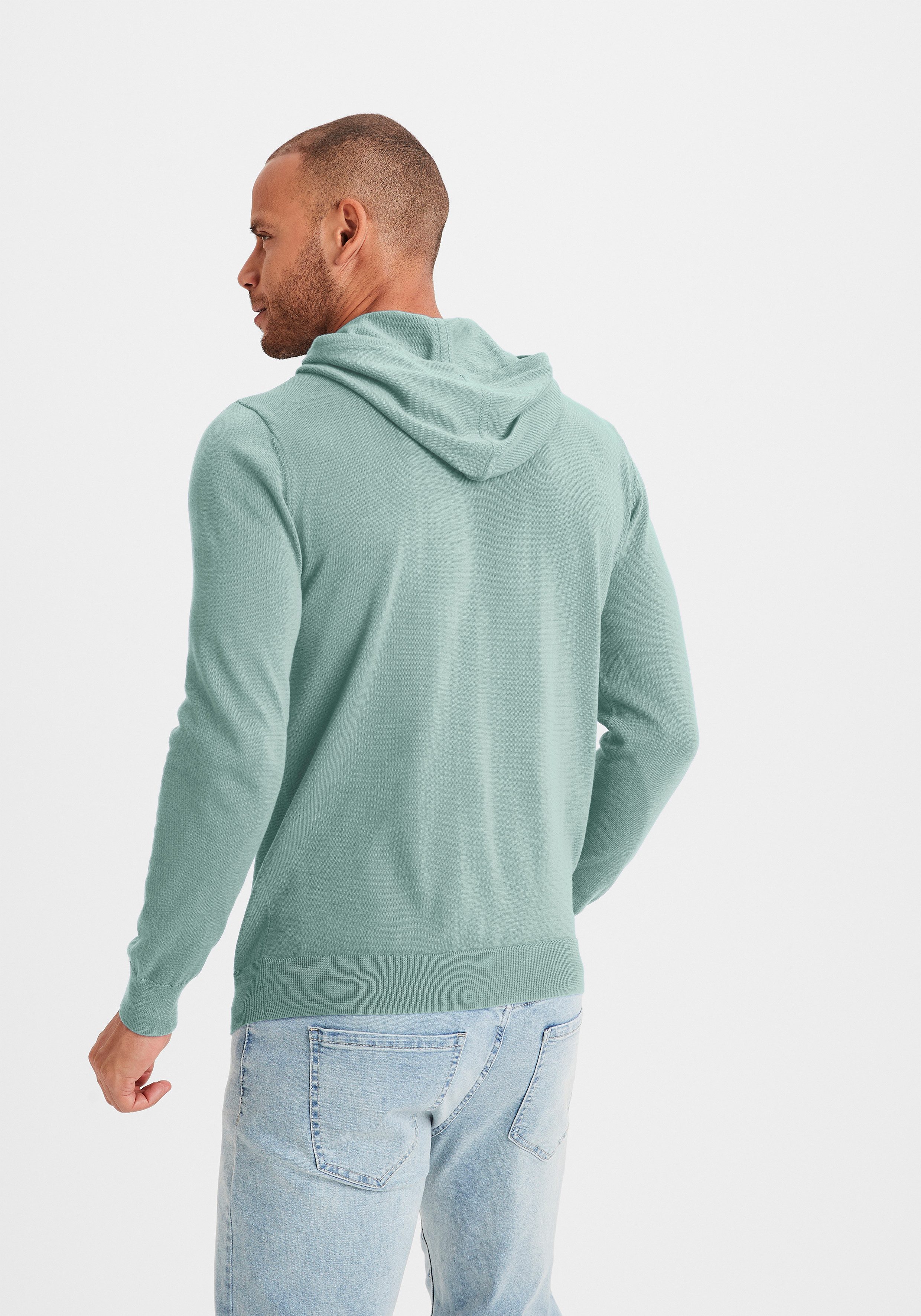 H.I.S Gebreide trui Met capuchon, regular fit Pullover met ronde hals, fijn breiwerk, katoenmix