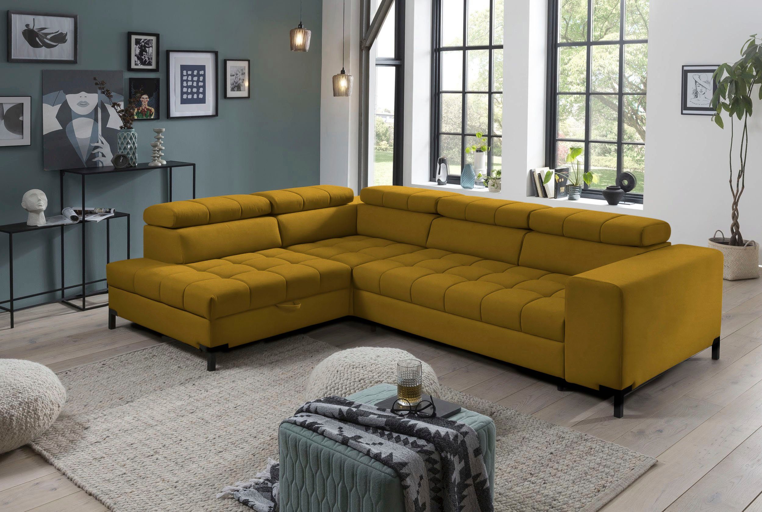 exxpo - sofa fashion Hoekbank Bocco, hoogwaardige afwerking, geweldig zitcomfort, comfortabel, L-vorm