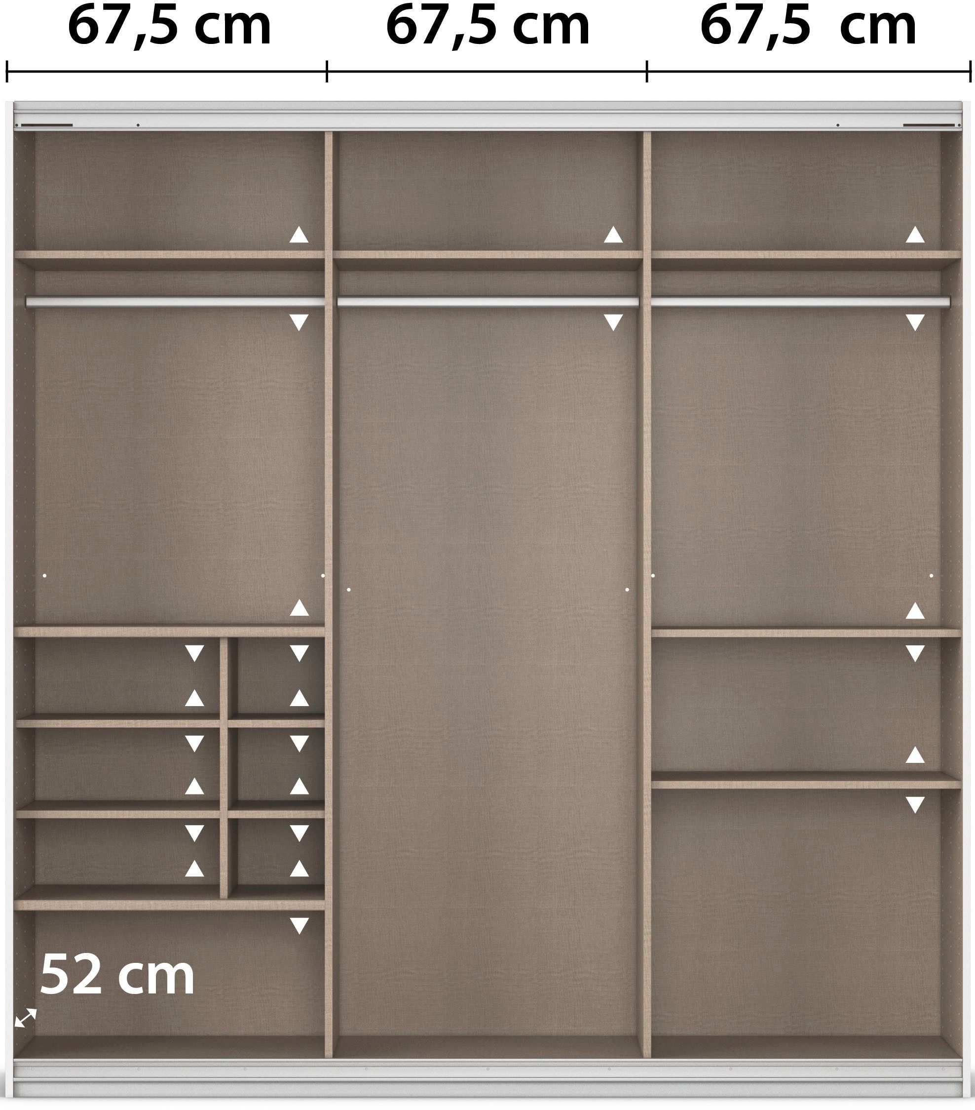 rauch Zweefdeurkast Kledingkast TOMA met passe-partout incl. rek inzet en extra legplanken made in germany