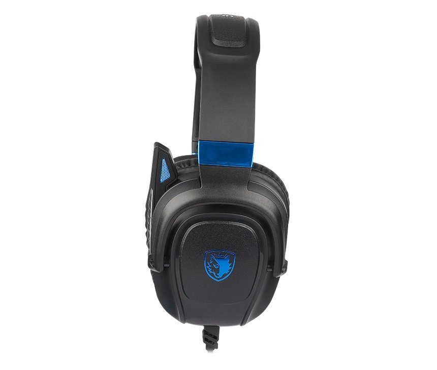 Sades Gaming-headset Zpower SA-732 gaming headset, zwart/blauw, USB, bedraad Stereo, over-ear, PC, PST, Xbox, Nintendo Switch, VR, Telefoon