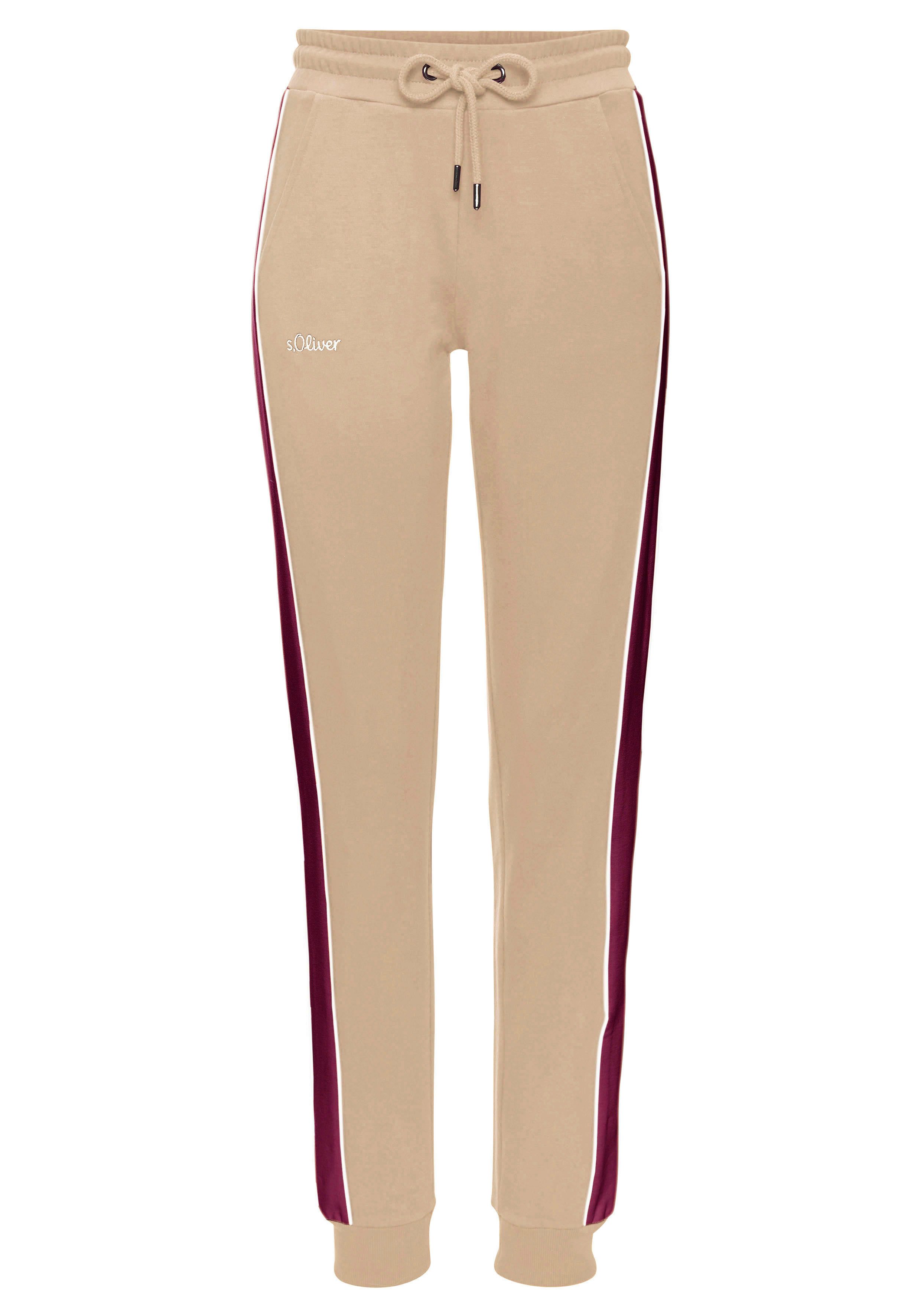 s.Oliver RED LABEL Beachwear Sweatbroek met zijstrepen en piping loungewear (1-delig)