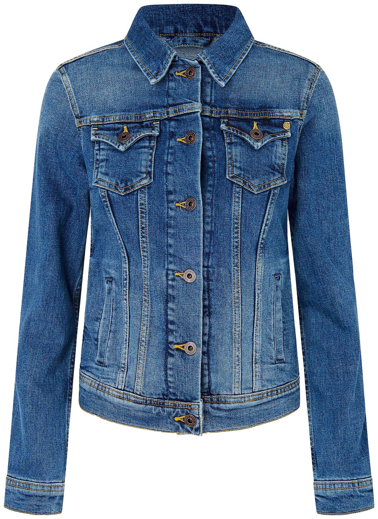 Pepe Jeans jack THRIFT met opgestikte borstzakken en doorknoopsluiting