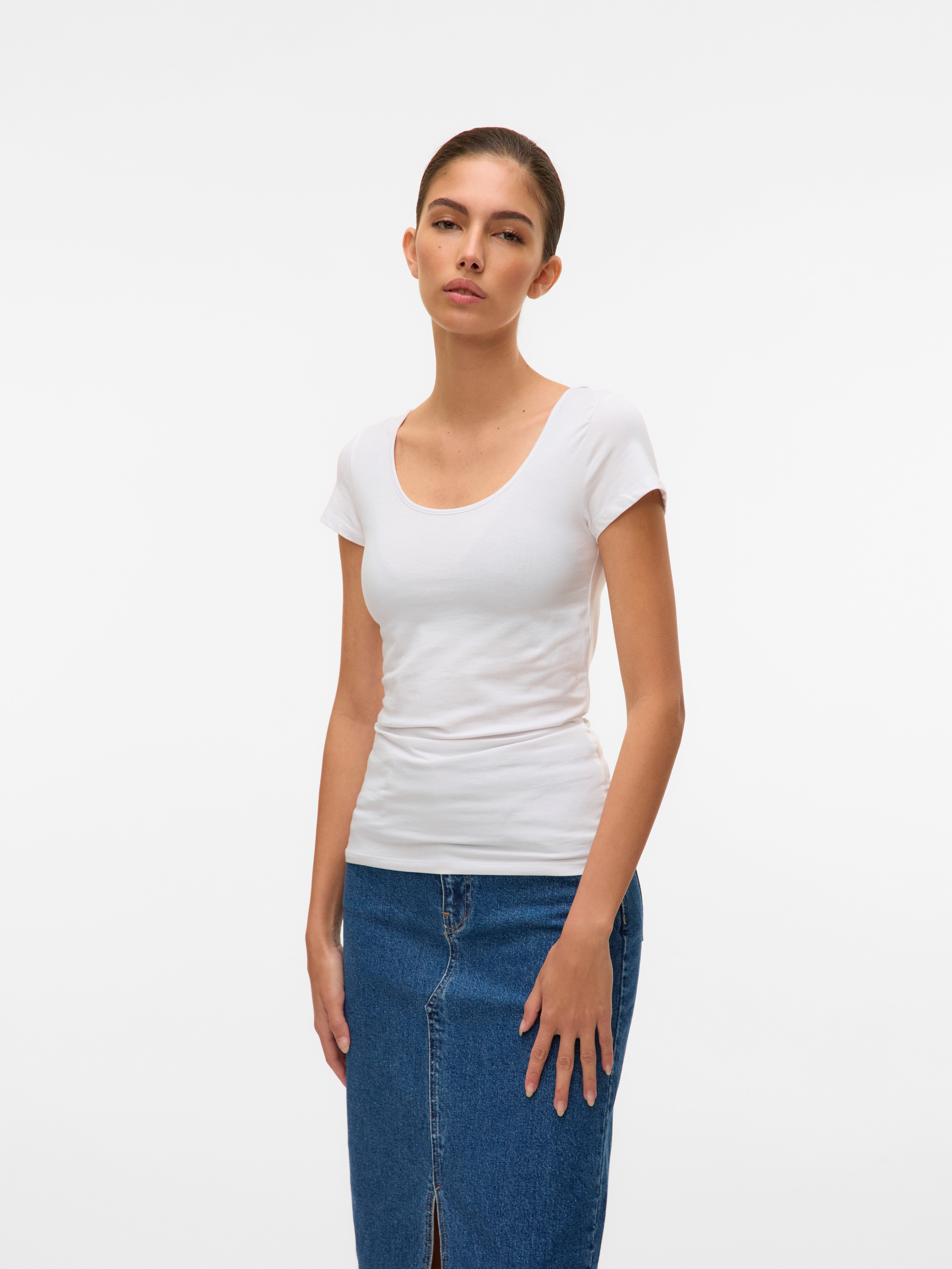 Vero Moda Shirt met ronde hals VMMAXI MY SOFT SS U-NECK