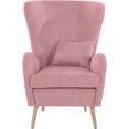 guido maria kretschmer homeliving fauteuil sallito de kleinere versie van "salla", in 6 stofkwaliteiten, fauteuil bxdxh: 76x85x109 cm, overtrekstof ook in luxe-microvezel in imitatiebont-look roze