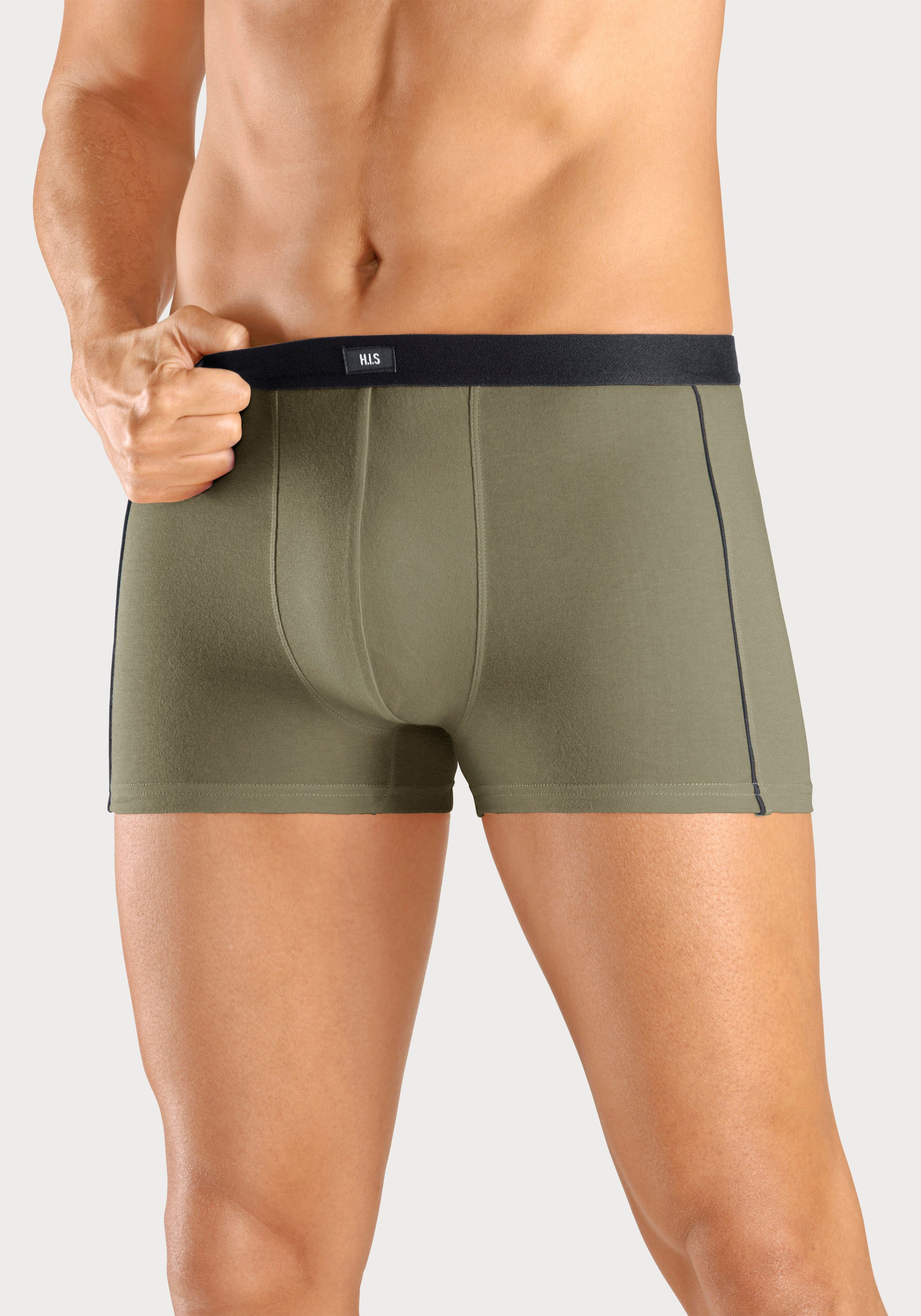 H.I.S Boxershort voor heren met smalle piping aan beide kanten opzij (set, 3 stuks)