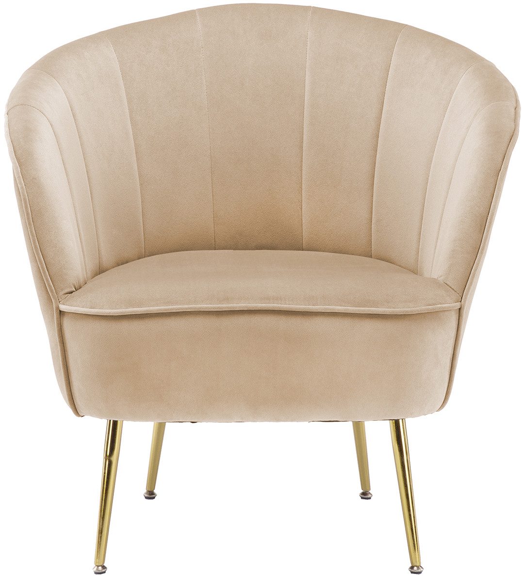 Kayoom Fauteuil Loulan 125, comfortabele cocktailstoel, luxe fluwelen bekleding Cocktailstoel, rugleuning met decoratieve naad, metalen poten in goud (1 stuk)
