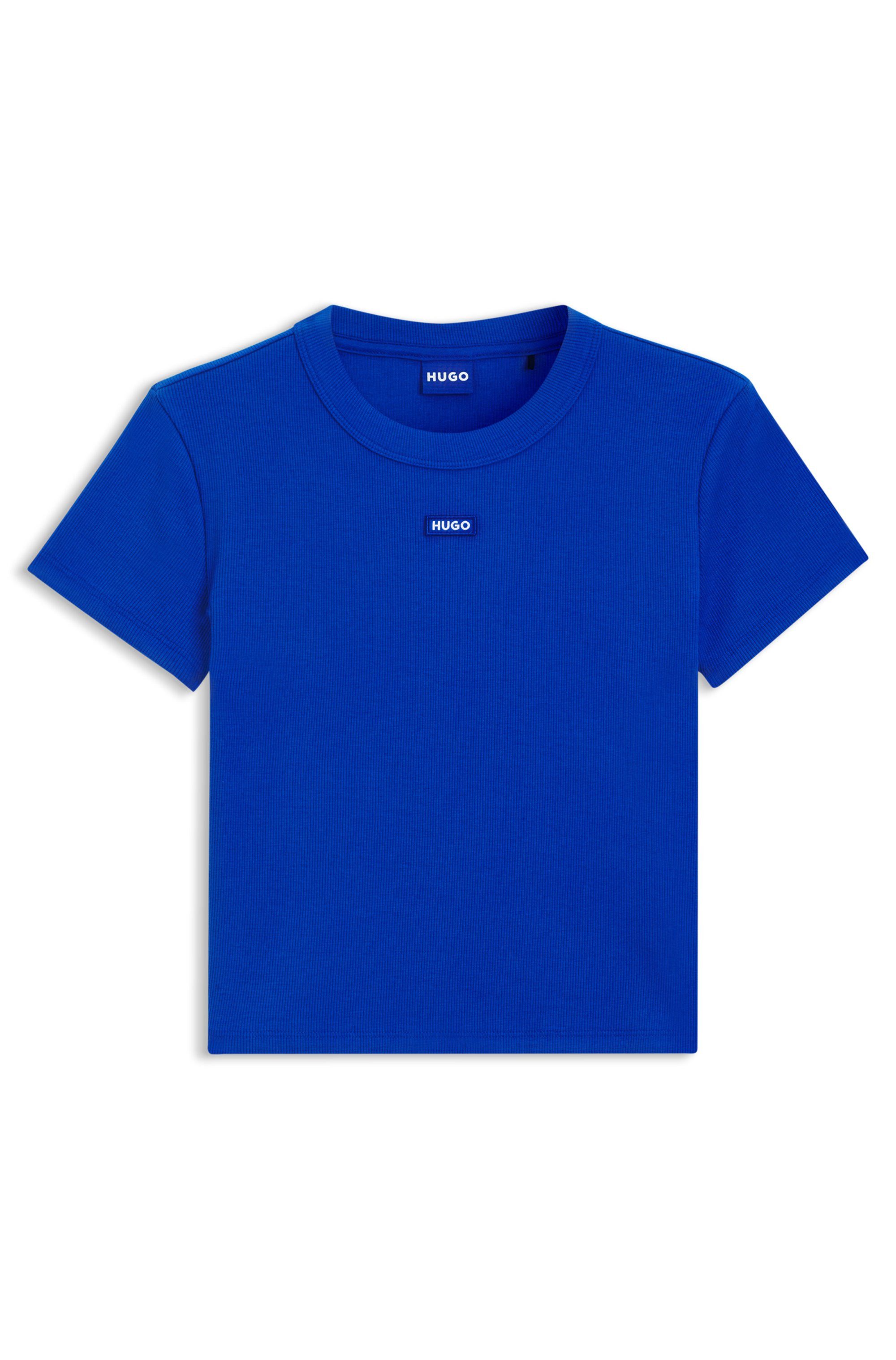 HUGO Blue T-shirt Baby Tee in verkorte lengte