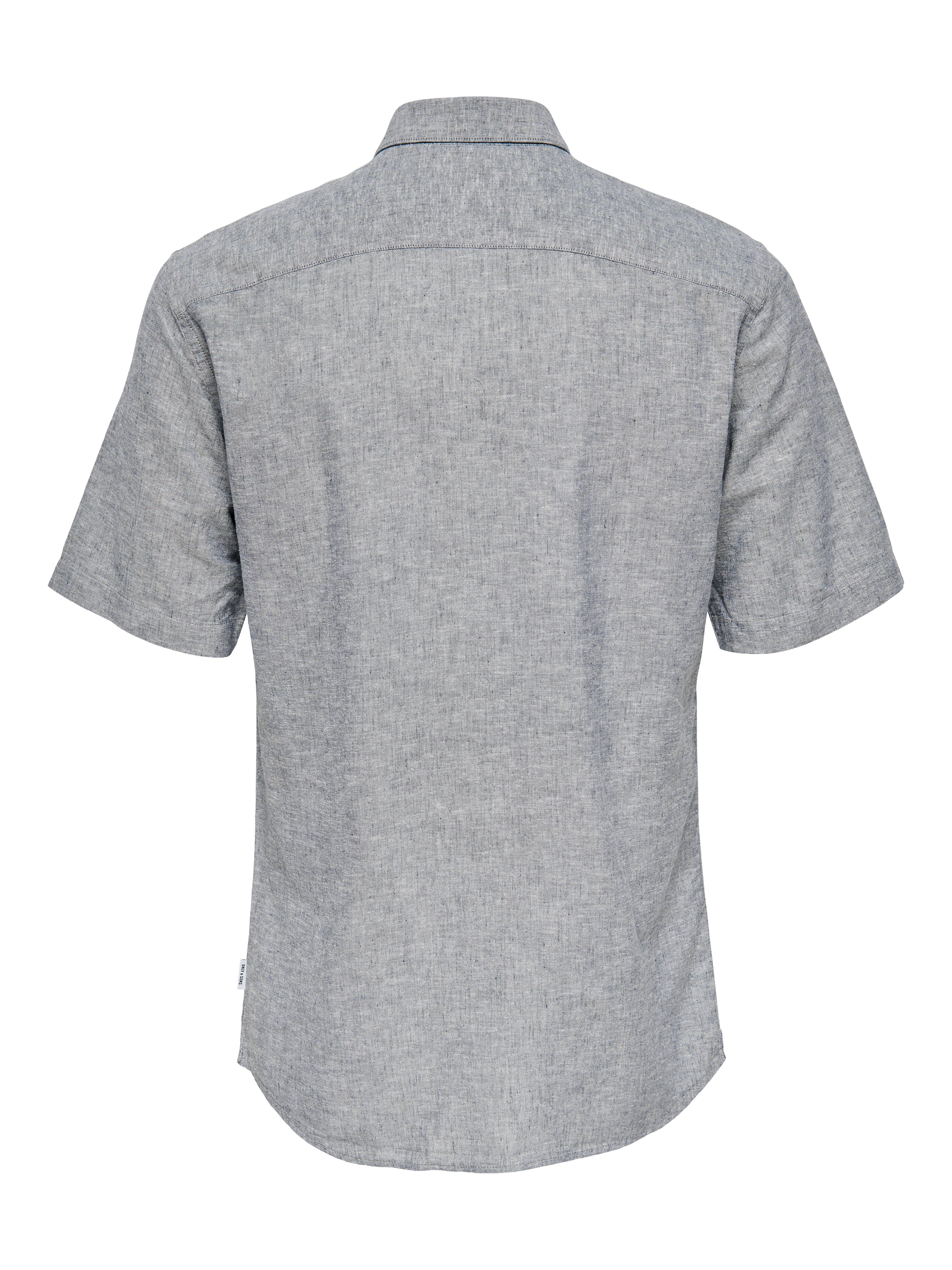 ONLY & SONS Overhemd met korte mouwen ONSCAIDEN SS SOLID LINEN SHIRT NOOS