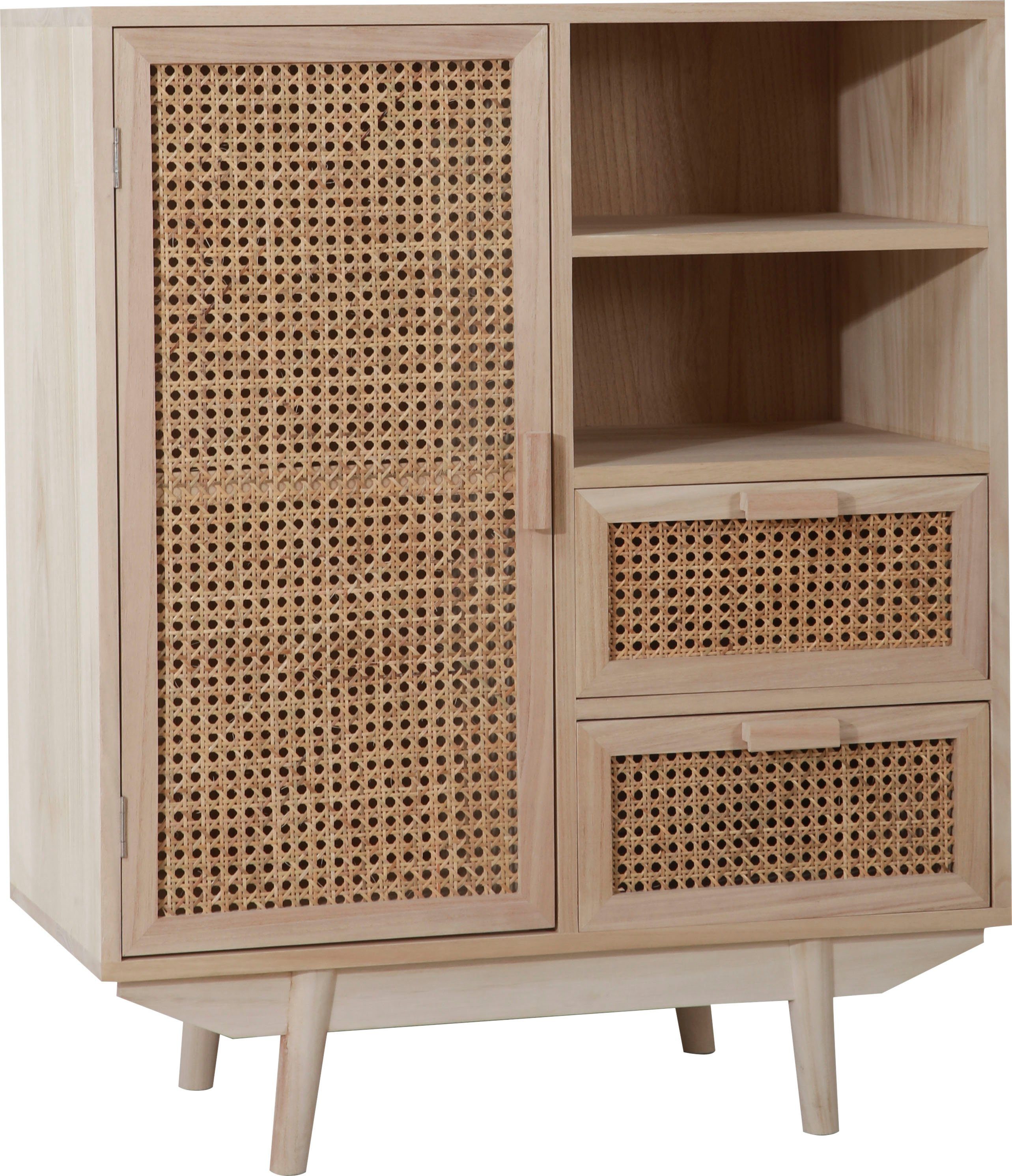SalesFever Dressoir Kast, deur en ladefronten van rietweefsel, Weens weefsel