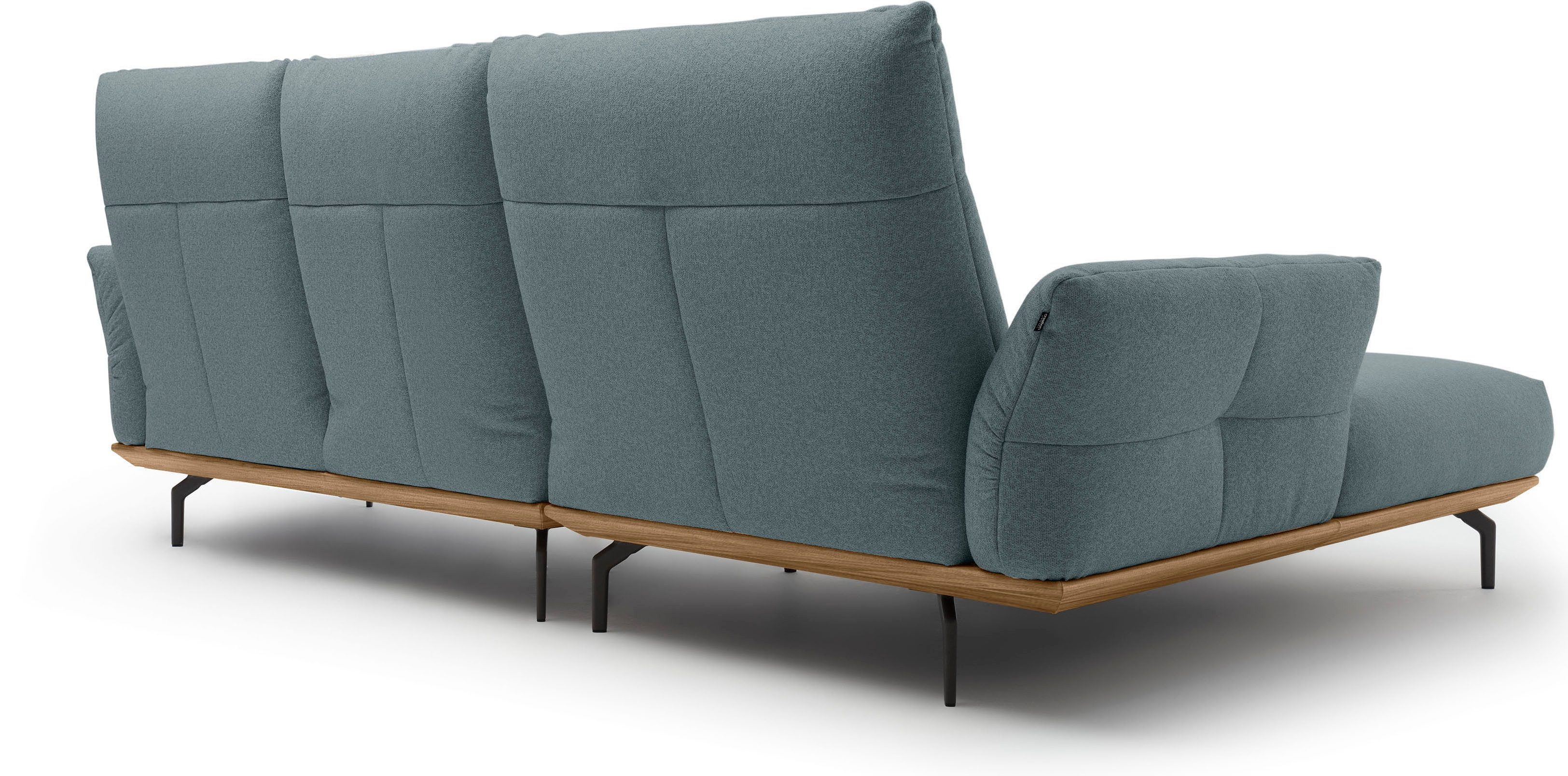 Creation BY ROLF BENZ Hoekbank CR.460 Sokkel in walnotenhout, onderstel in umbra grijs, breedte 298 cm